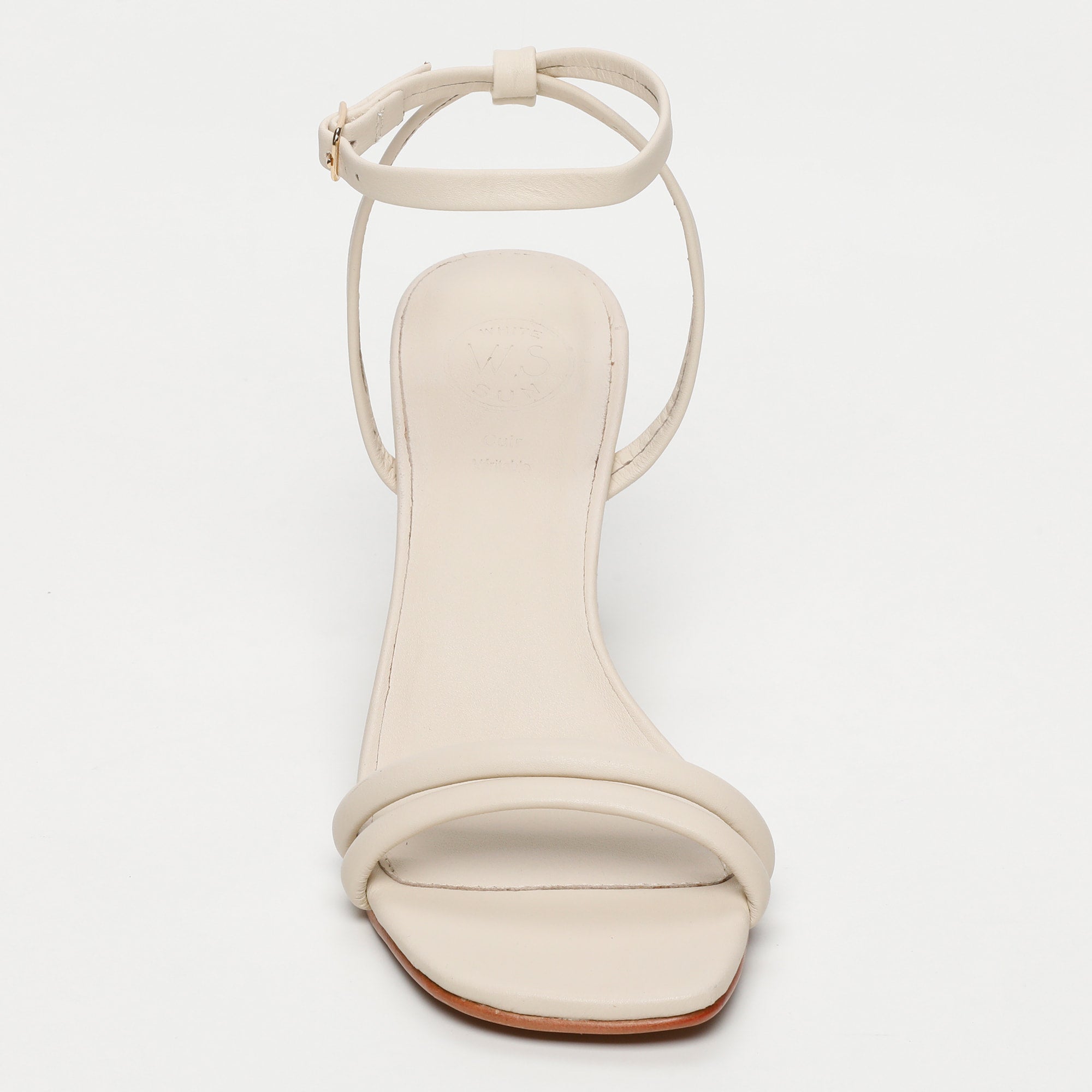 DAACHAYANI sandales talon bracelet de cheville en cuir ivoire