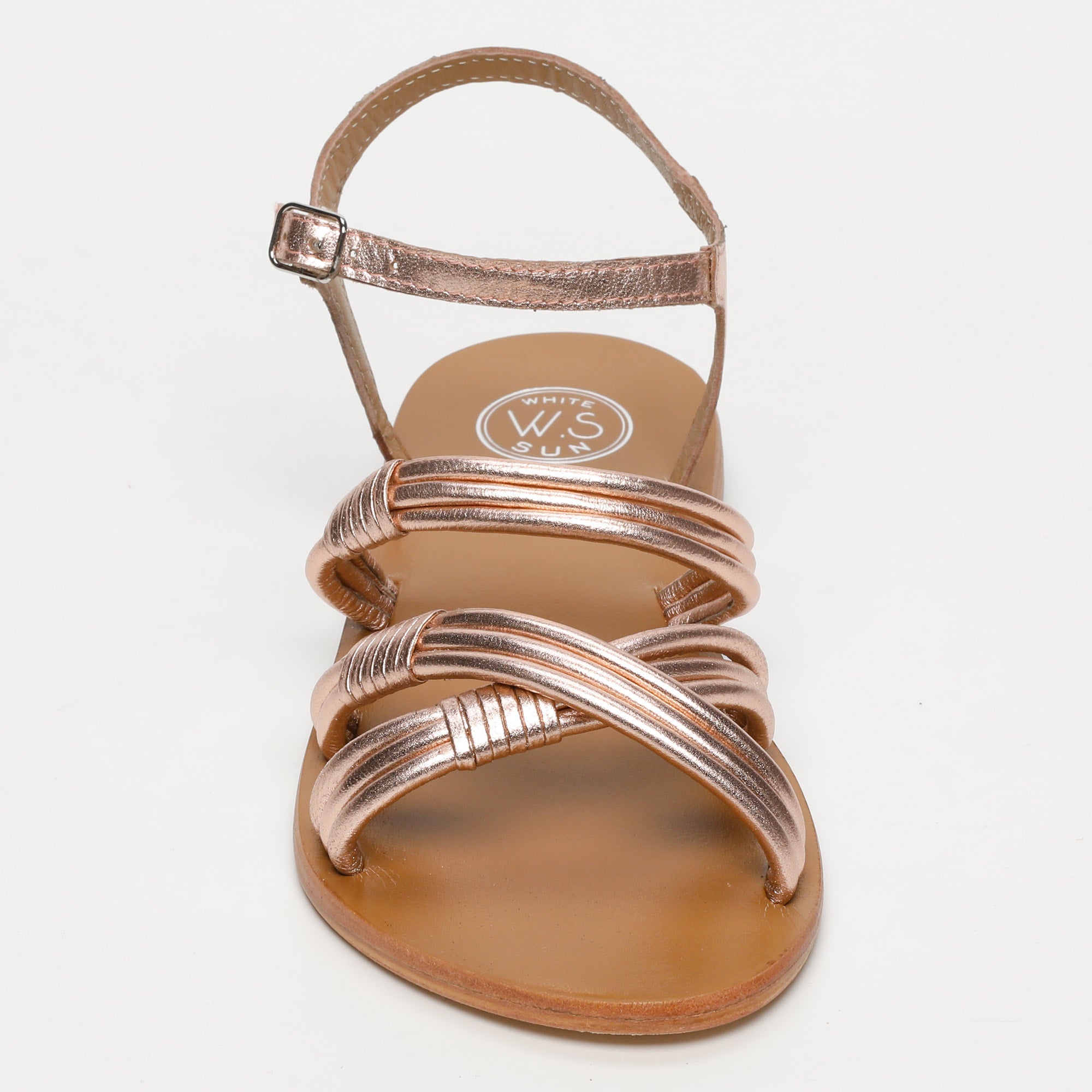ABIGAIL sandales en cuir or rose
