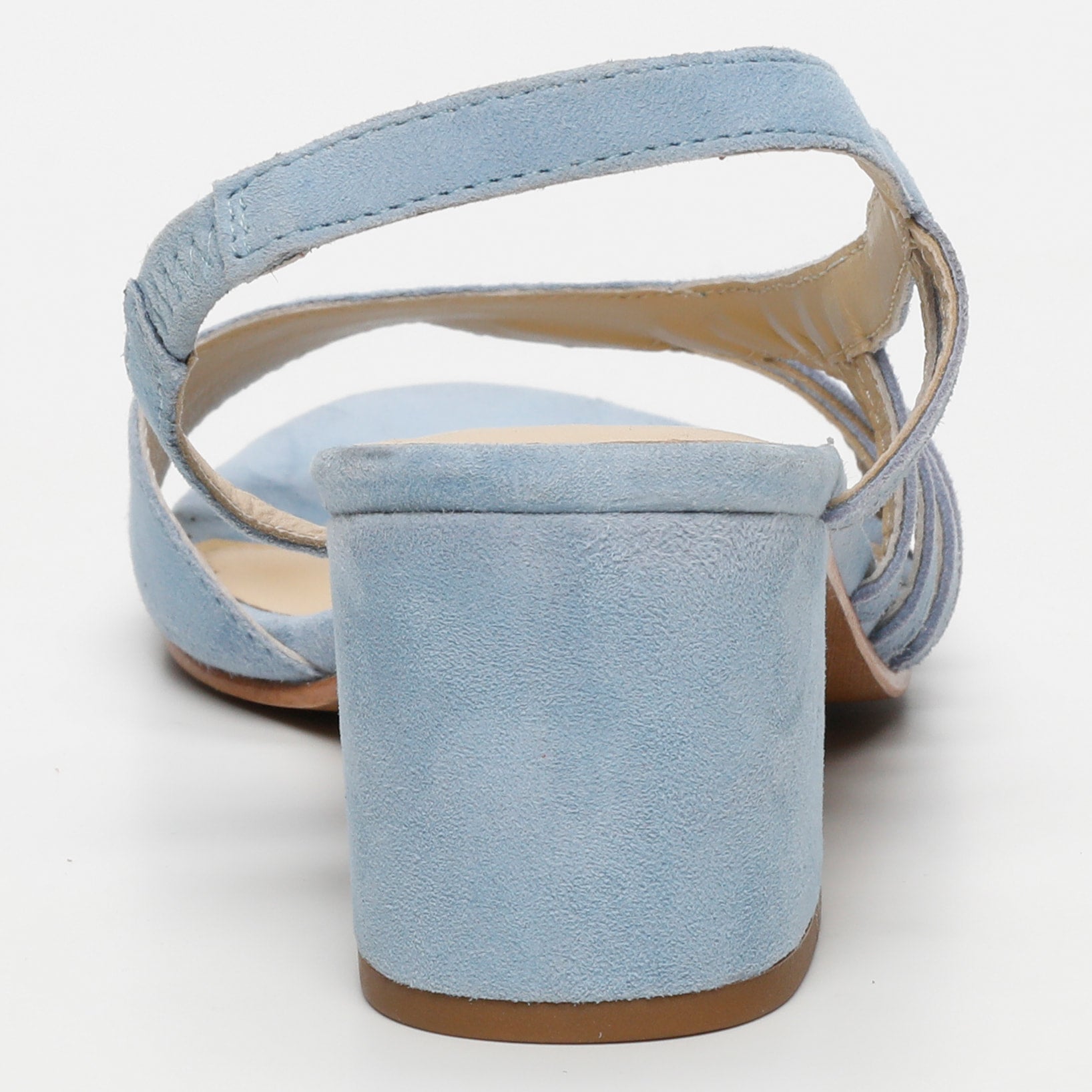 DEEKSHA sandales talon en cuir bleu clair