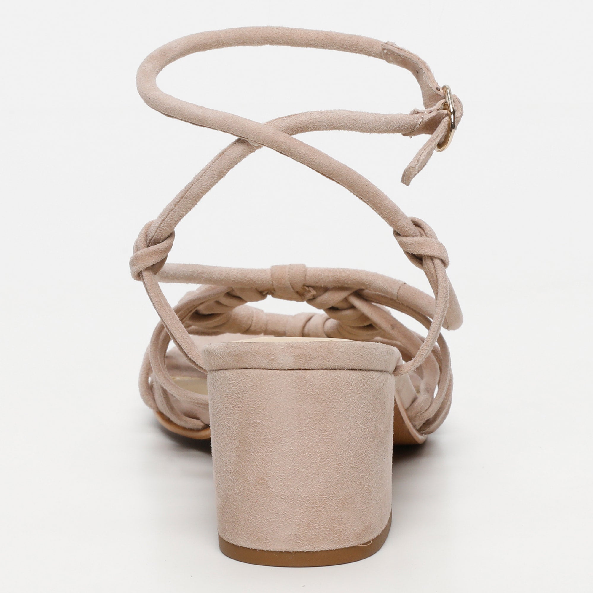 DEEKSHITHA sandales talon en cuir beige clair