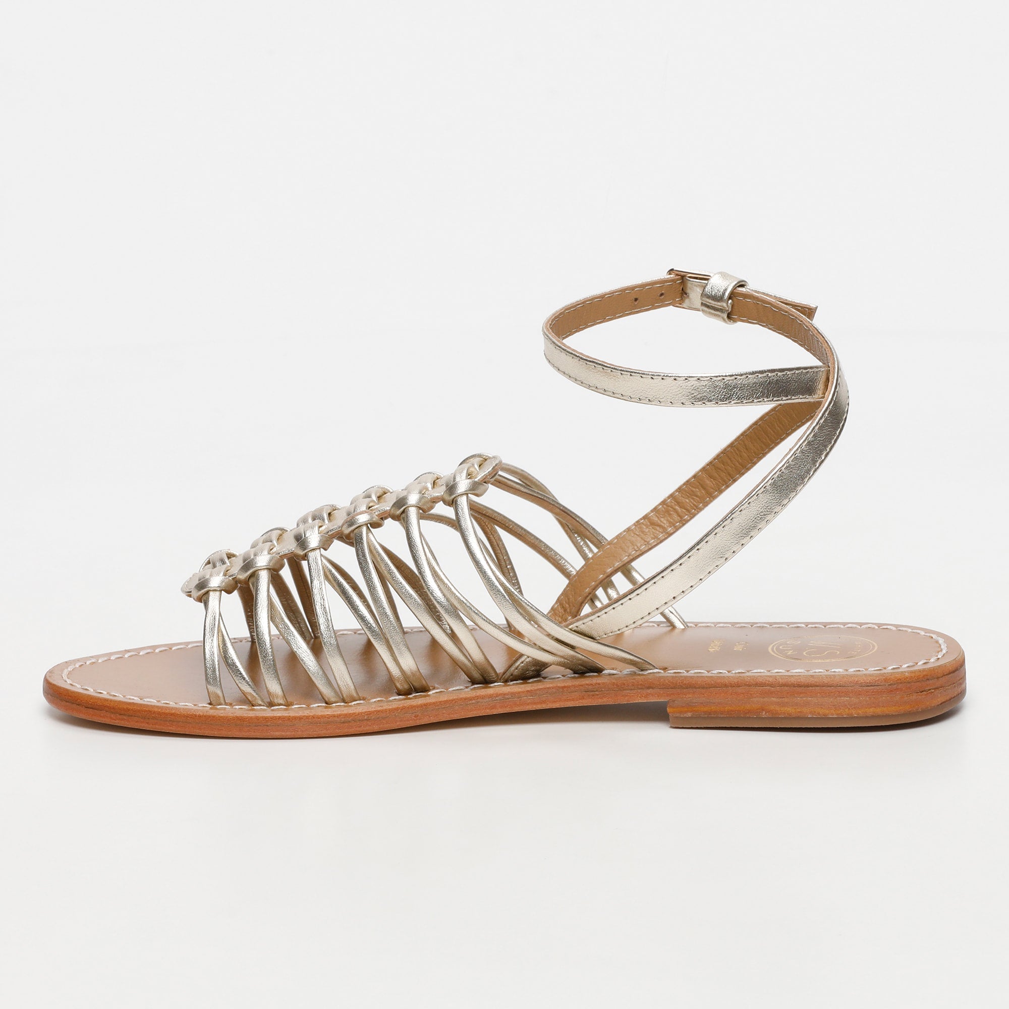 DEEPITHA sandales bracelet de cheville en cuir or