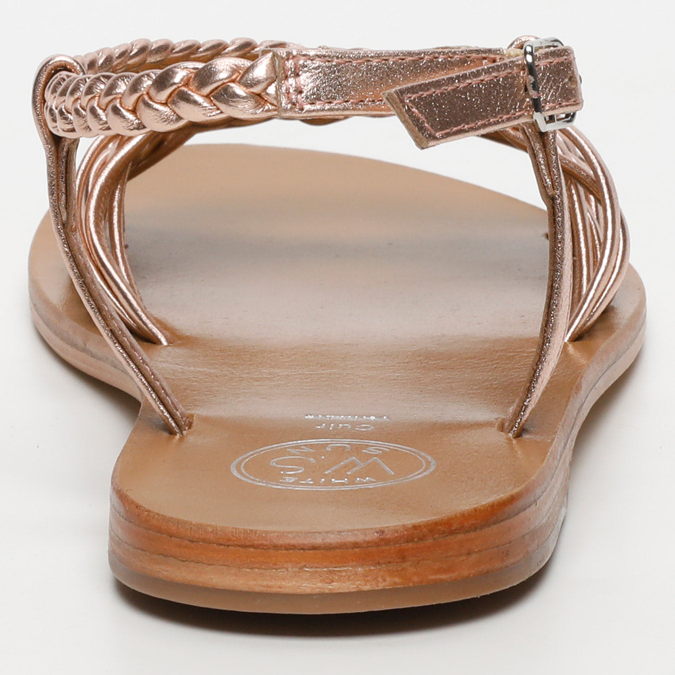 DEEPTI sandales tresse en cuir or rose