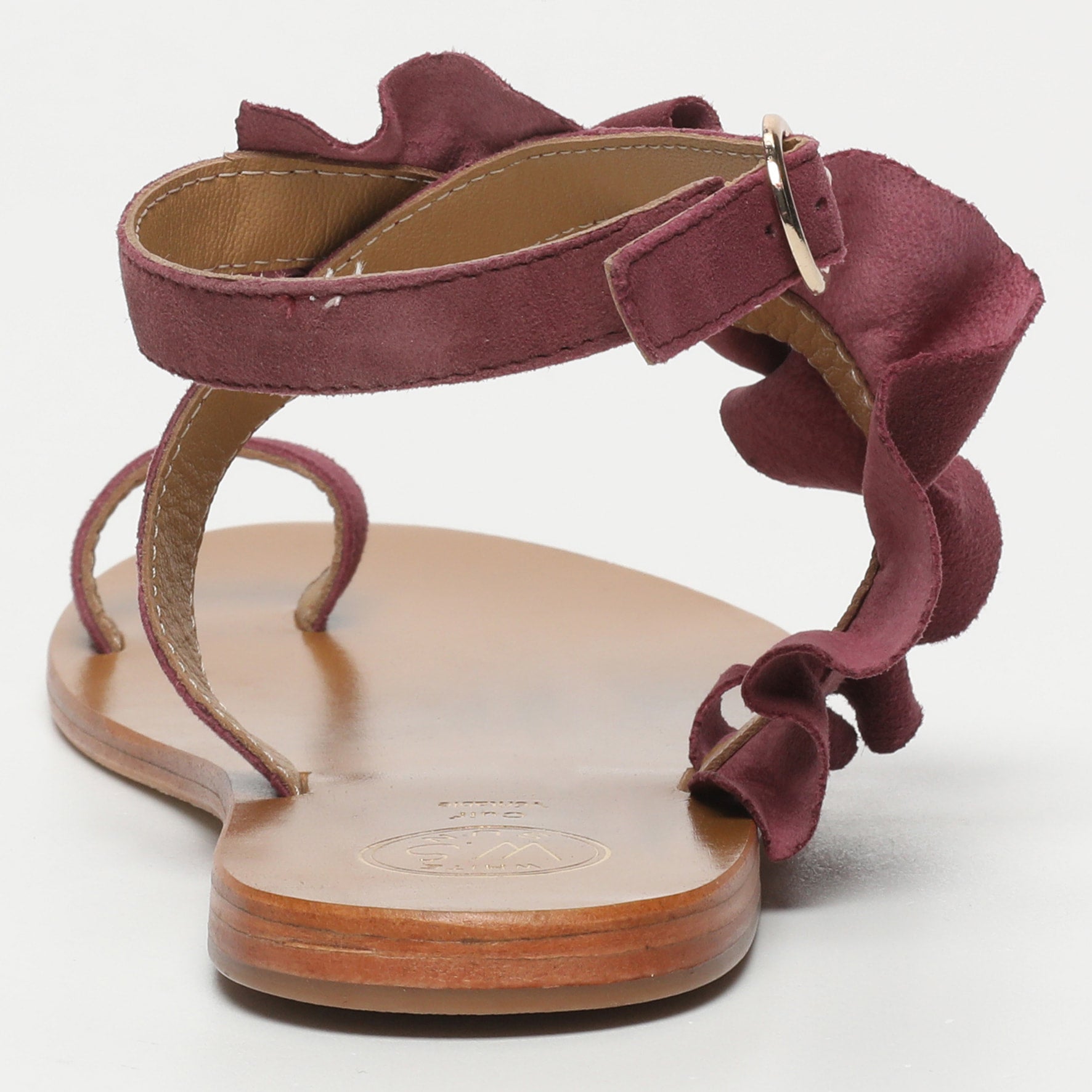 DEVIPRIYA sandales entre doigt fantaisie en cuir bordeaux