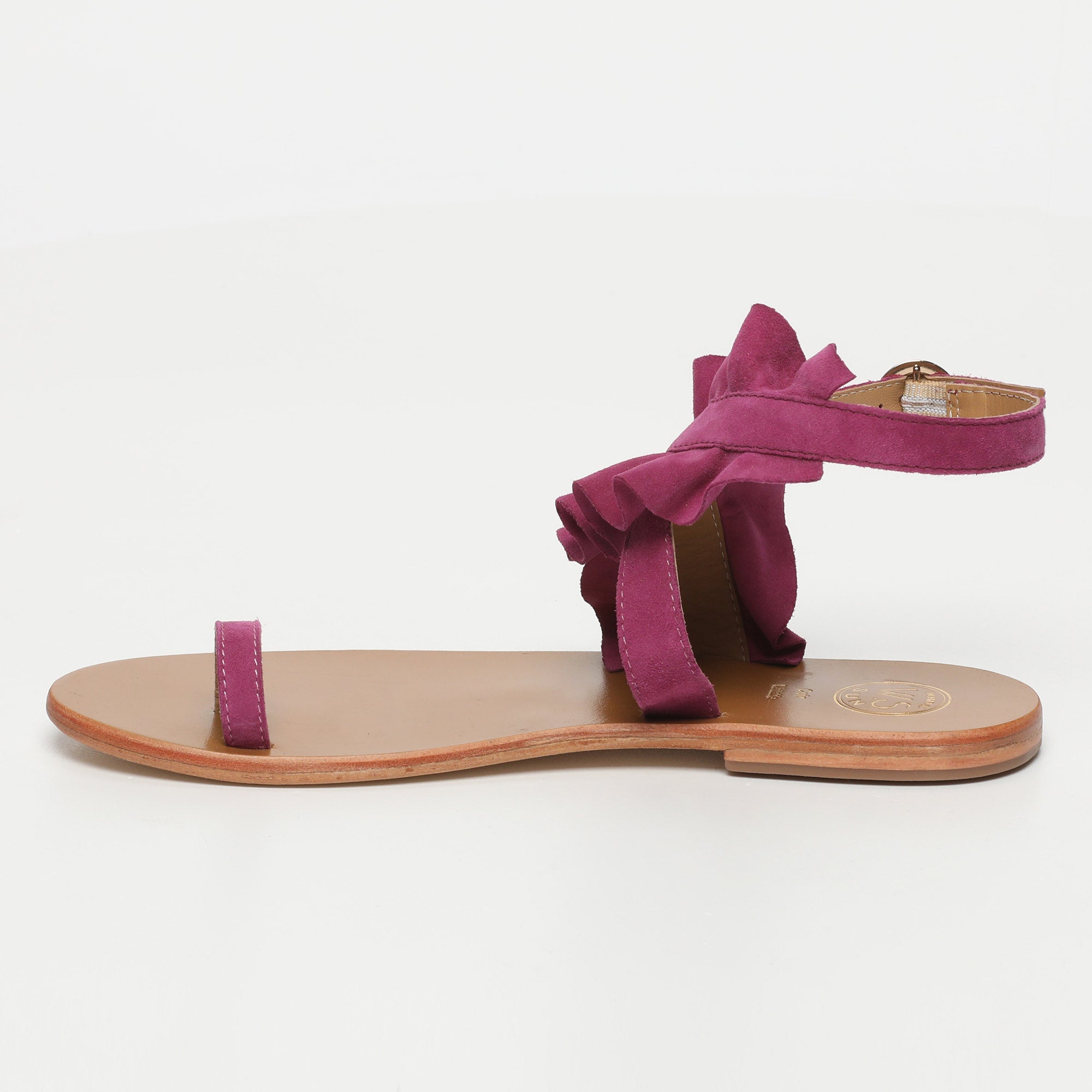 DEVIPRIYA sandales entre doigt fantaisie en cuir violet