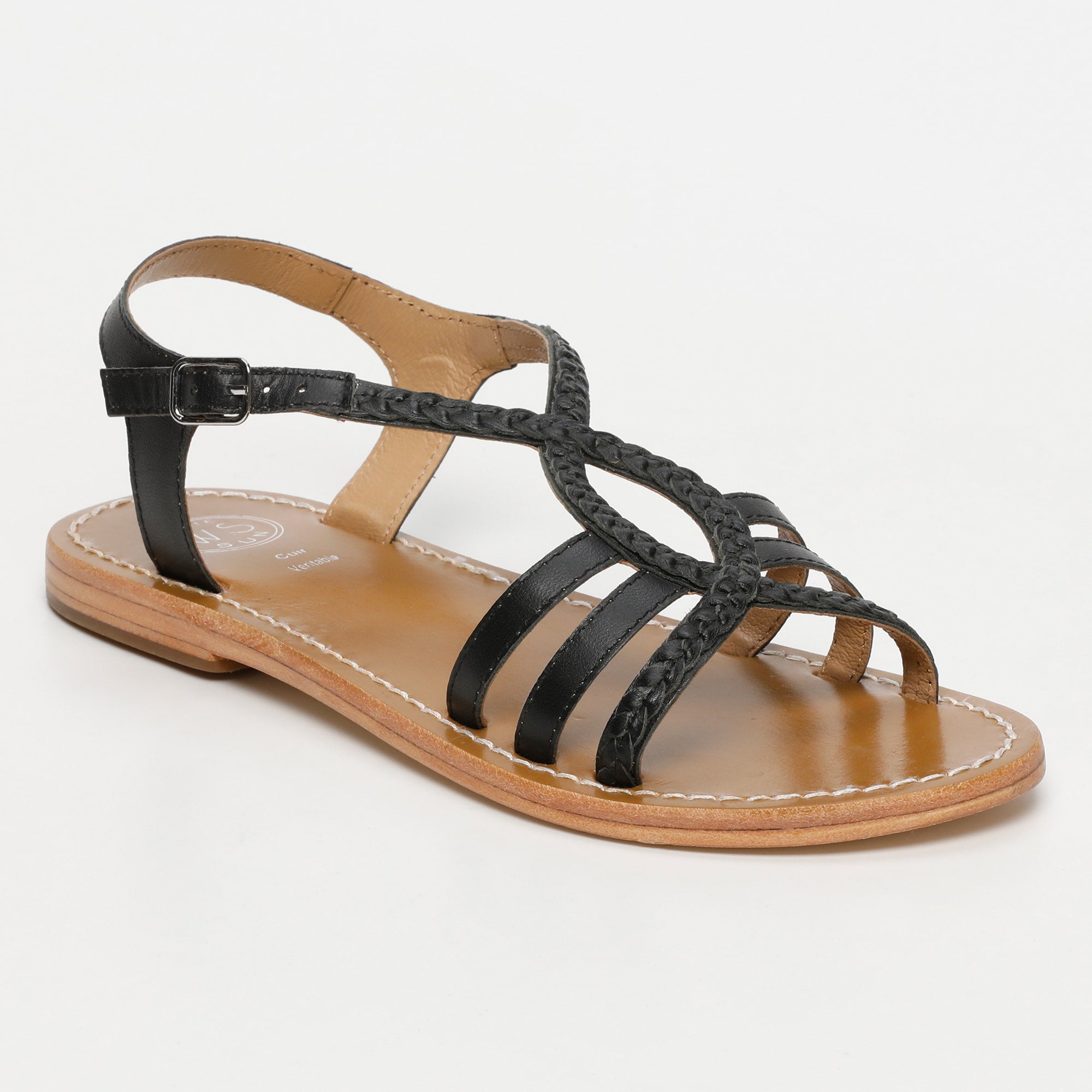 TESS sandales en cuir noir