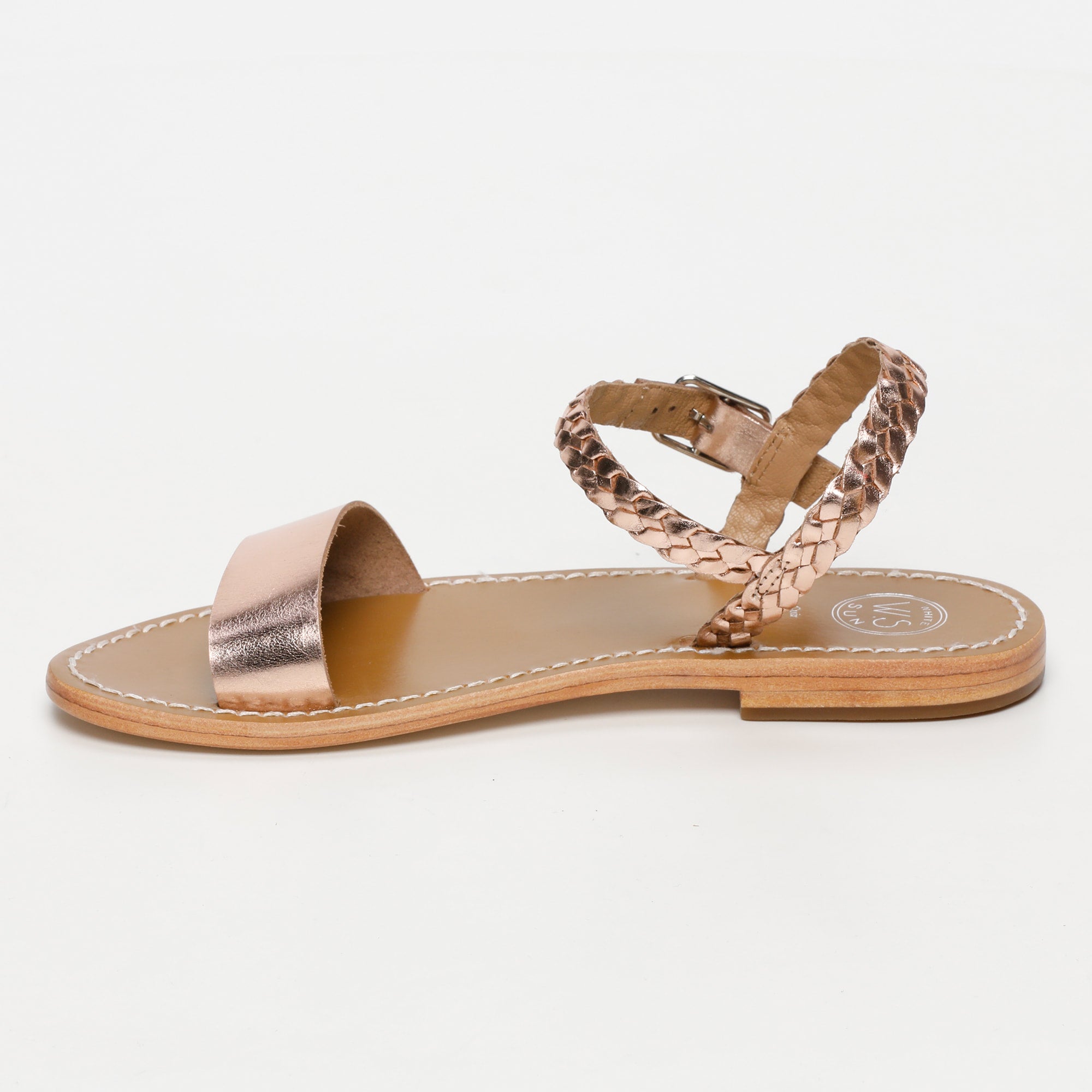 TAHLIA sandales en cuir or rose