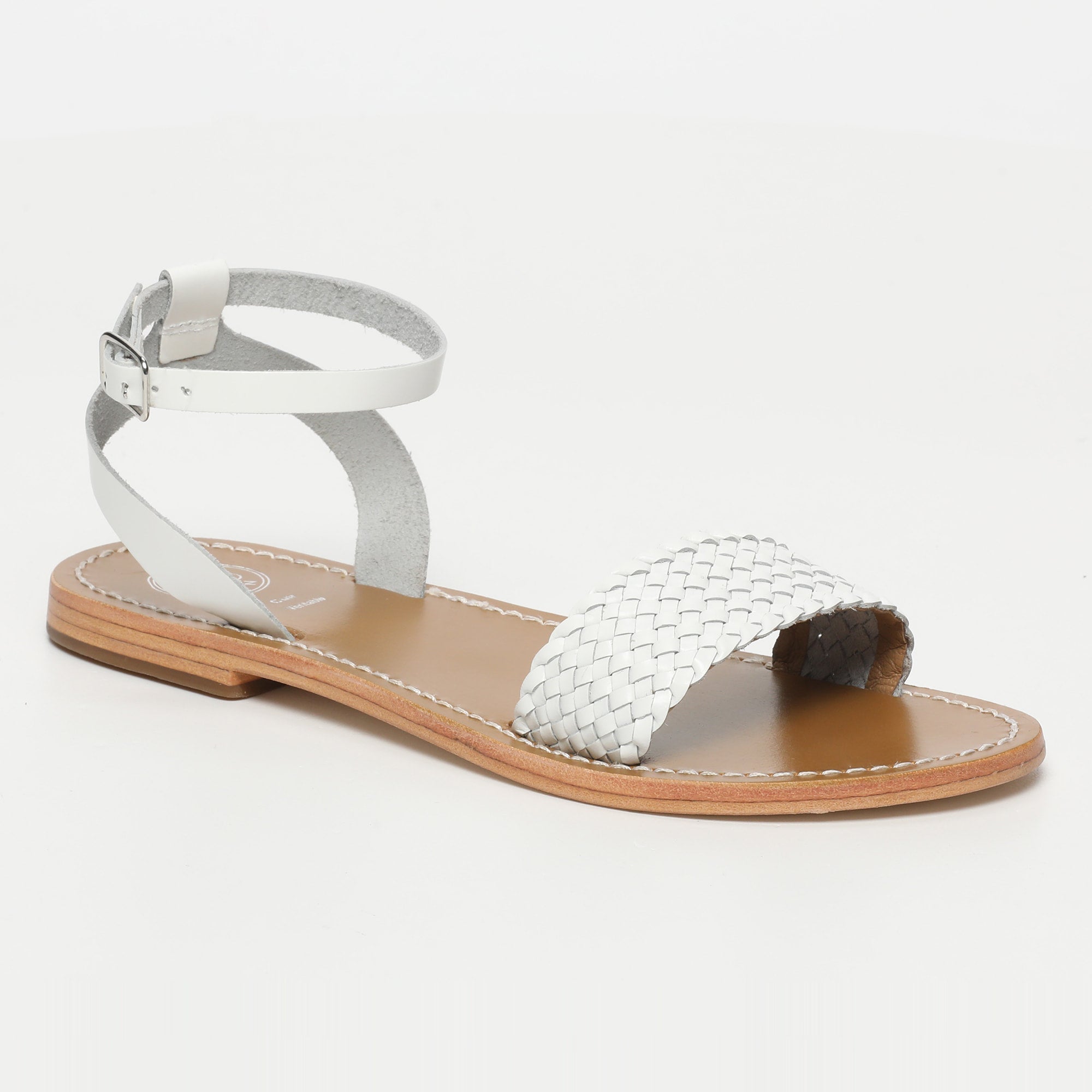 TAYTUM sandales bracelet de cheville tresse en cuir blanc