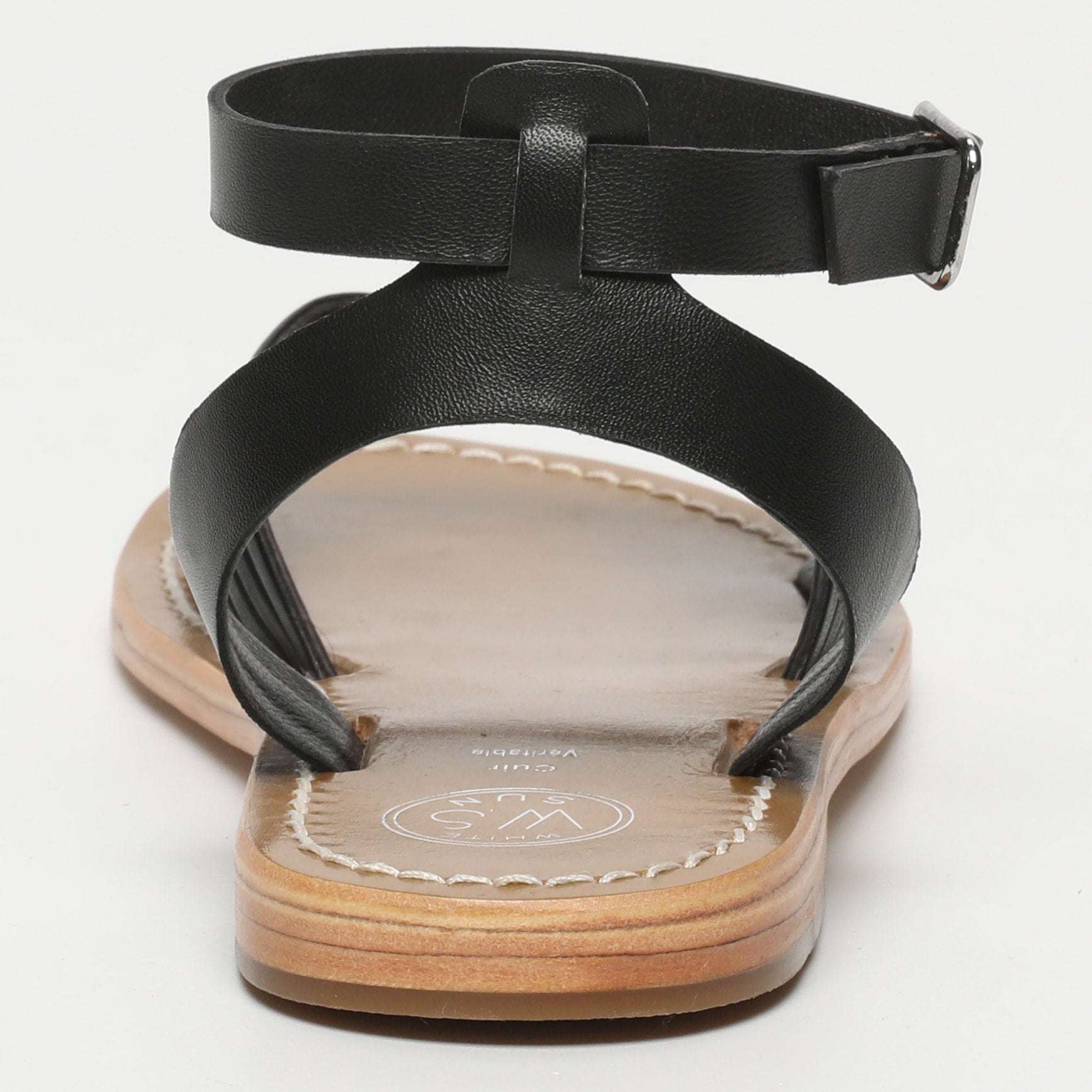 TERRI sandales bracelet de cheville en cuir noir