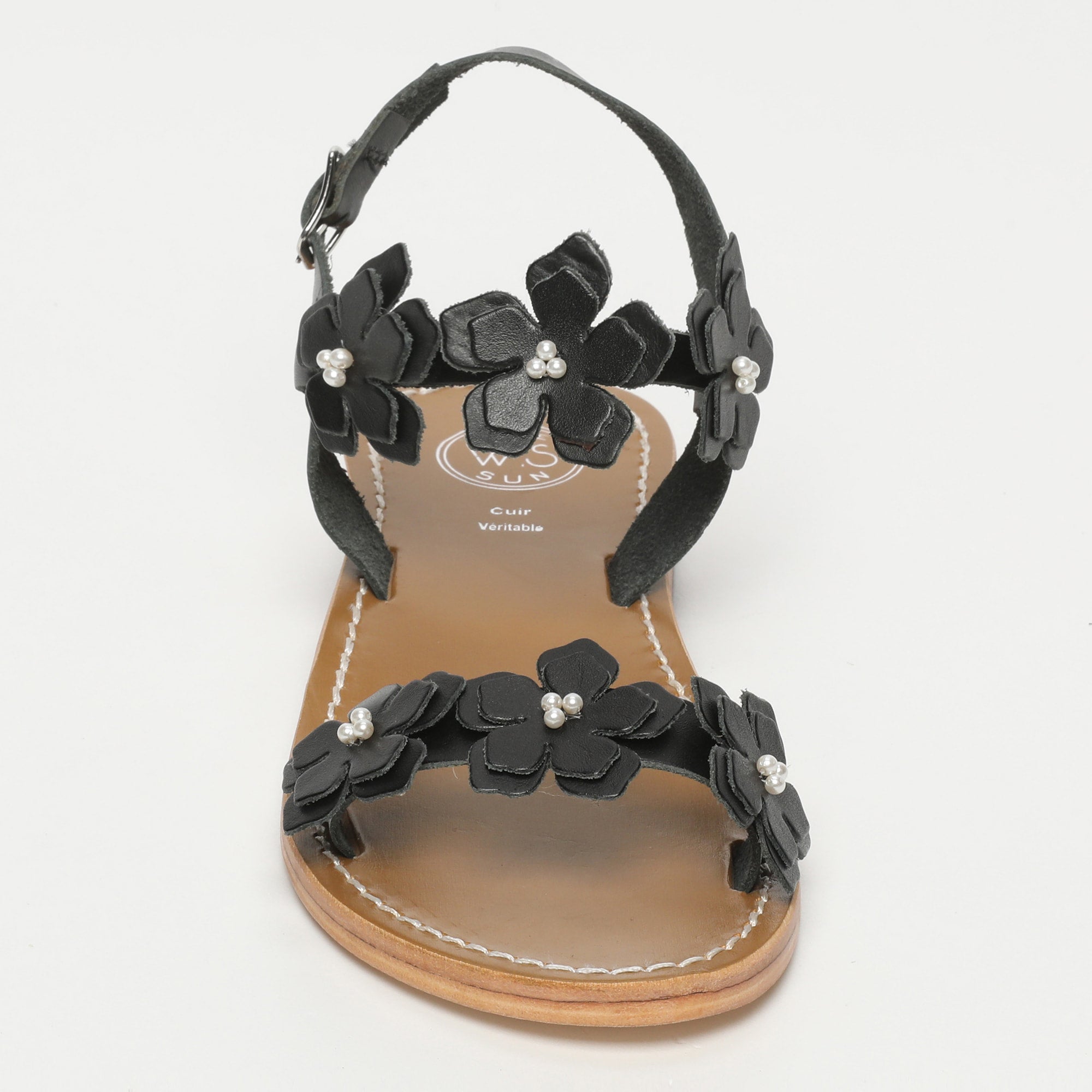 BABITA sandales fantaisie en cuir noir