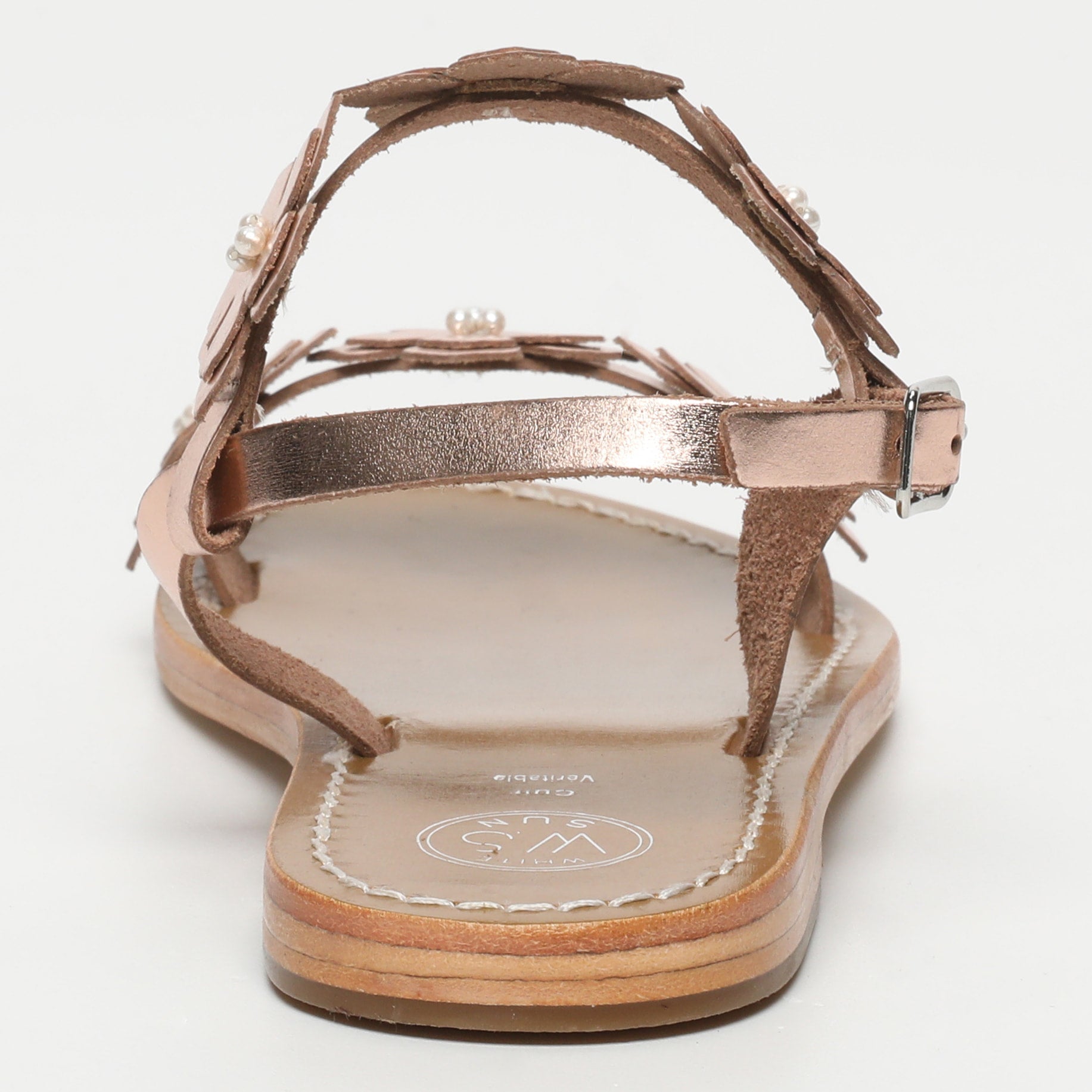 BABITA sandales fantaisie en cuir or rose