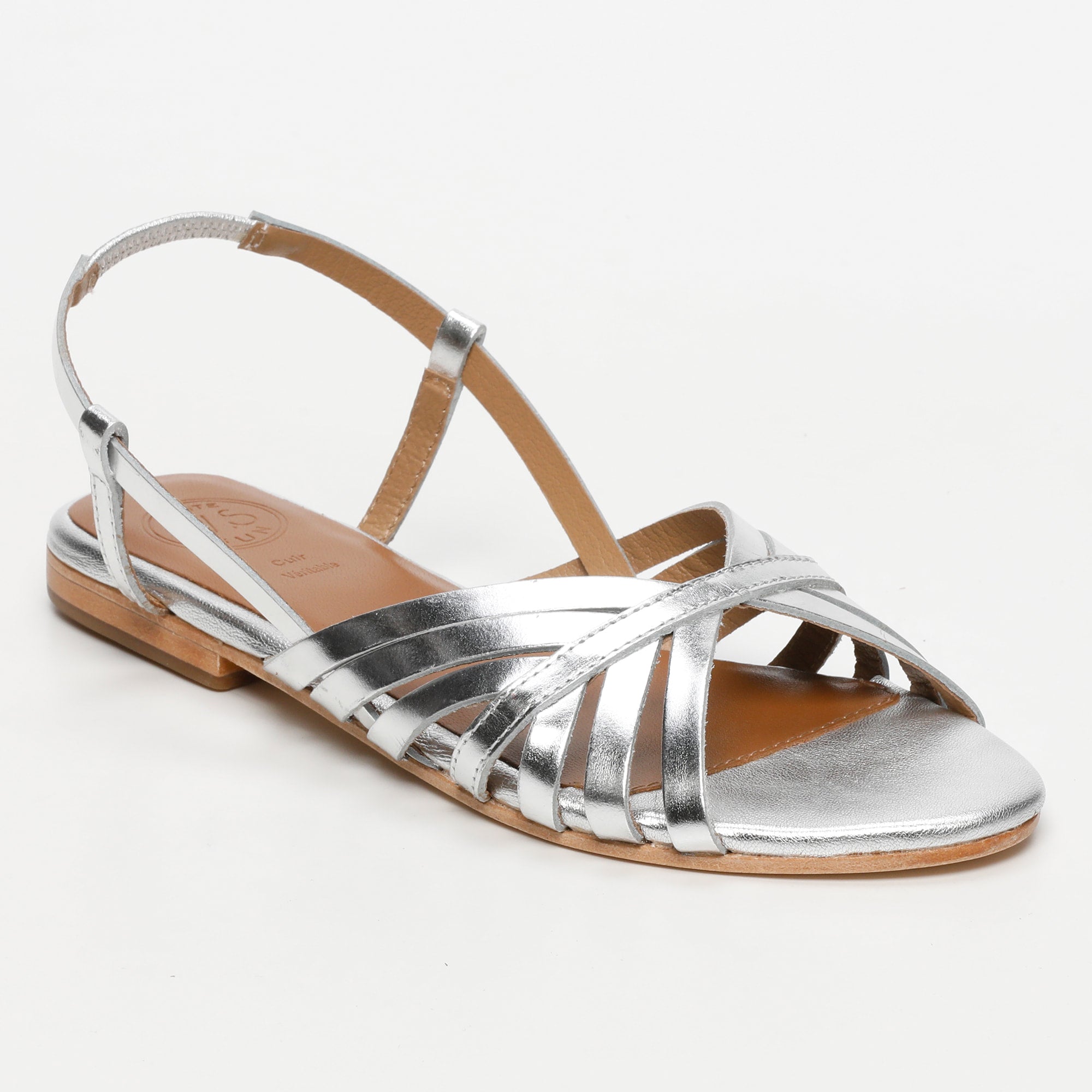 BABITHA sandales en cuir argent
