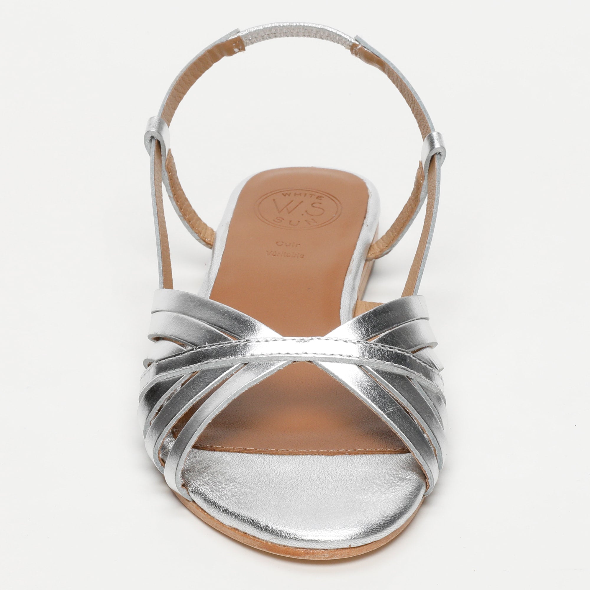BABITHA sandales en cuir argent
