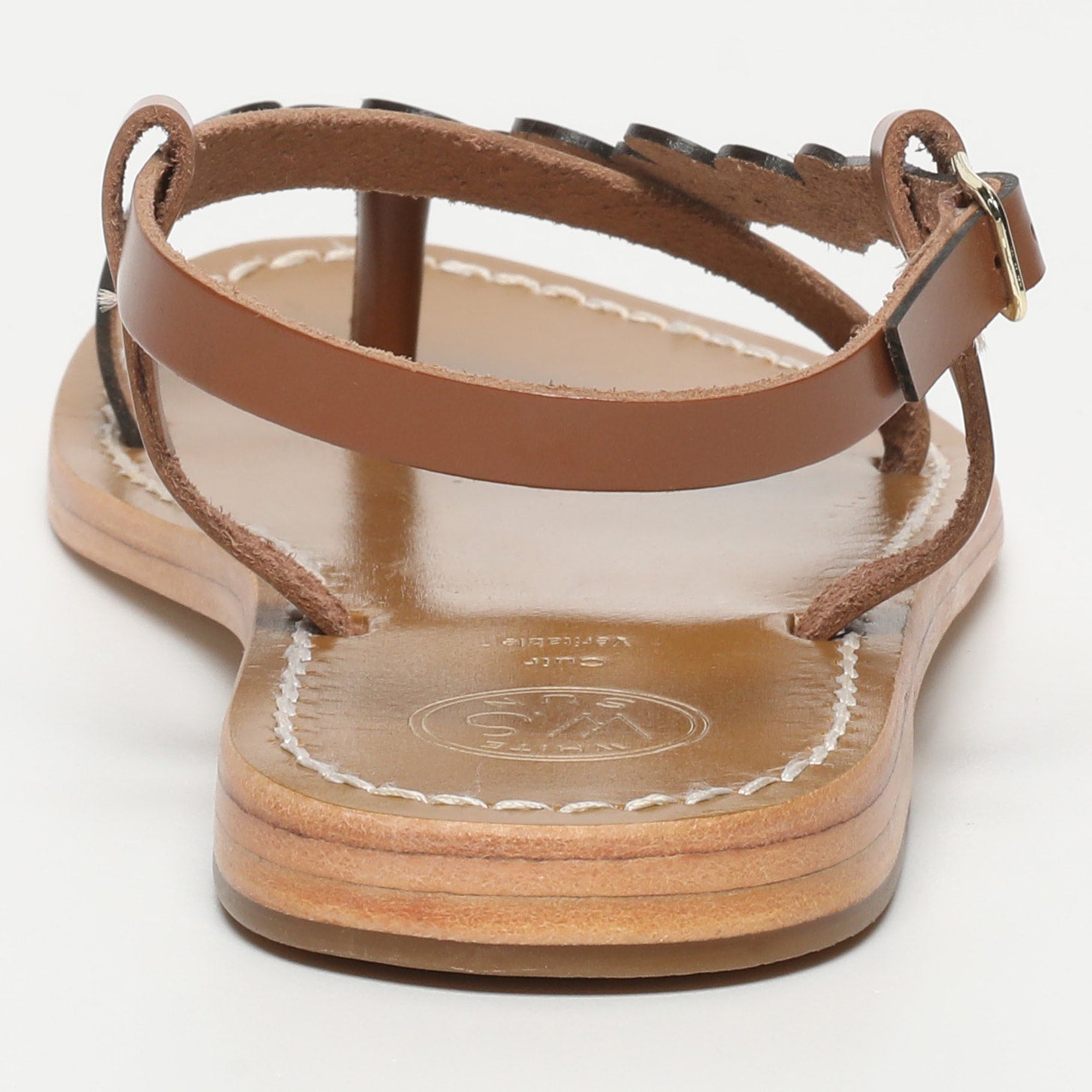 BABLI sandales entre doigt fantaisie en cuir camel
