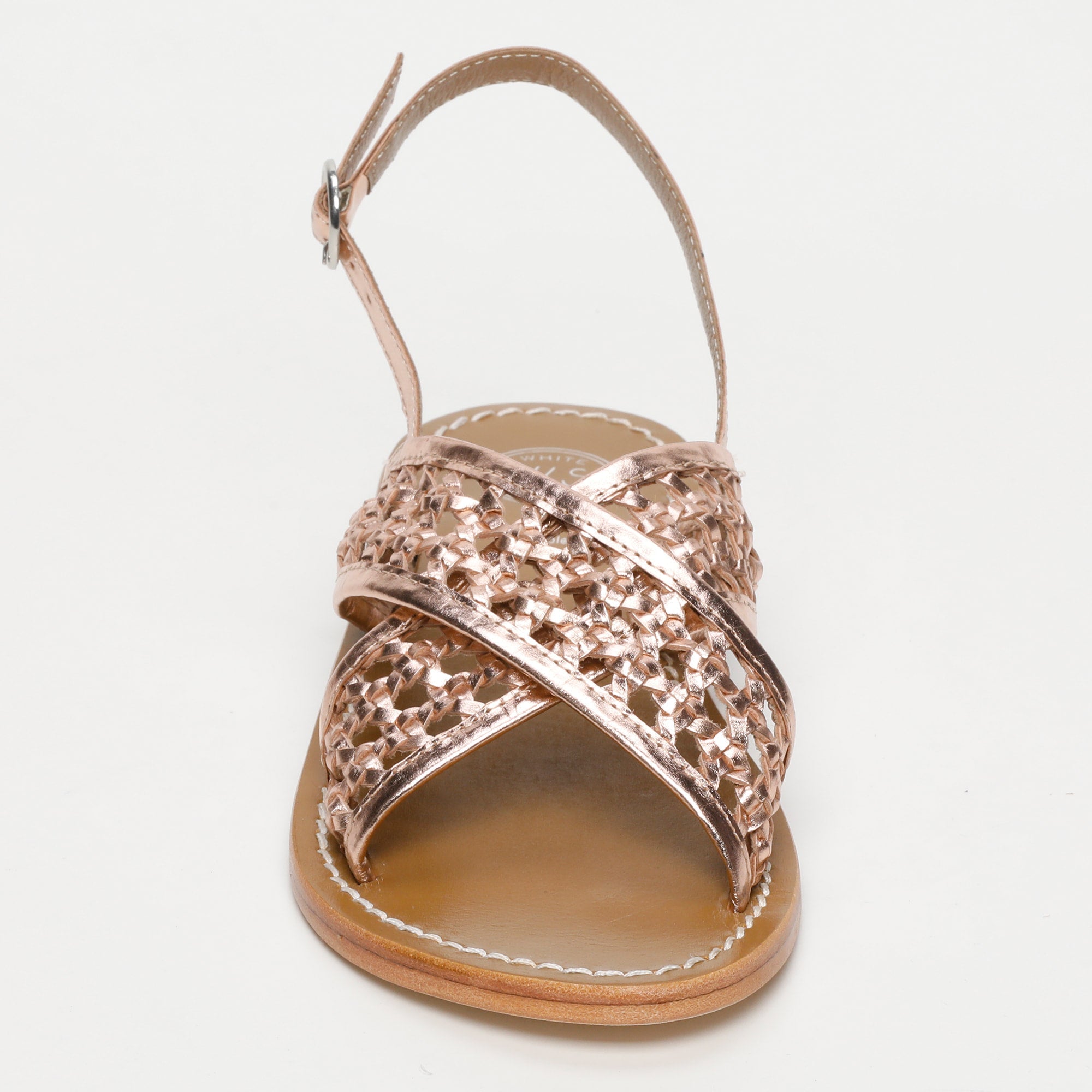 BAISHAKH sandales tresse en cuir or rose