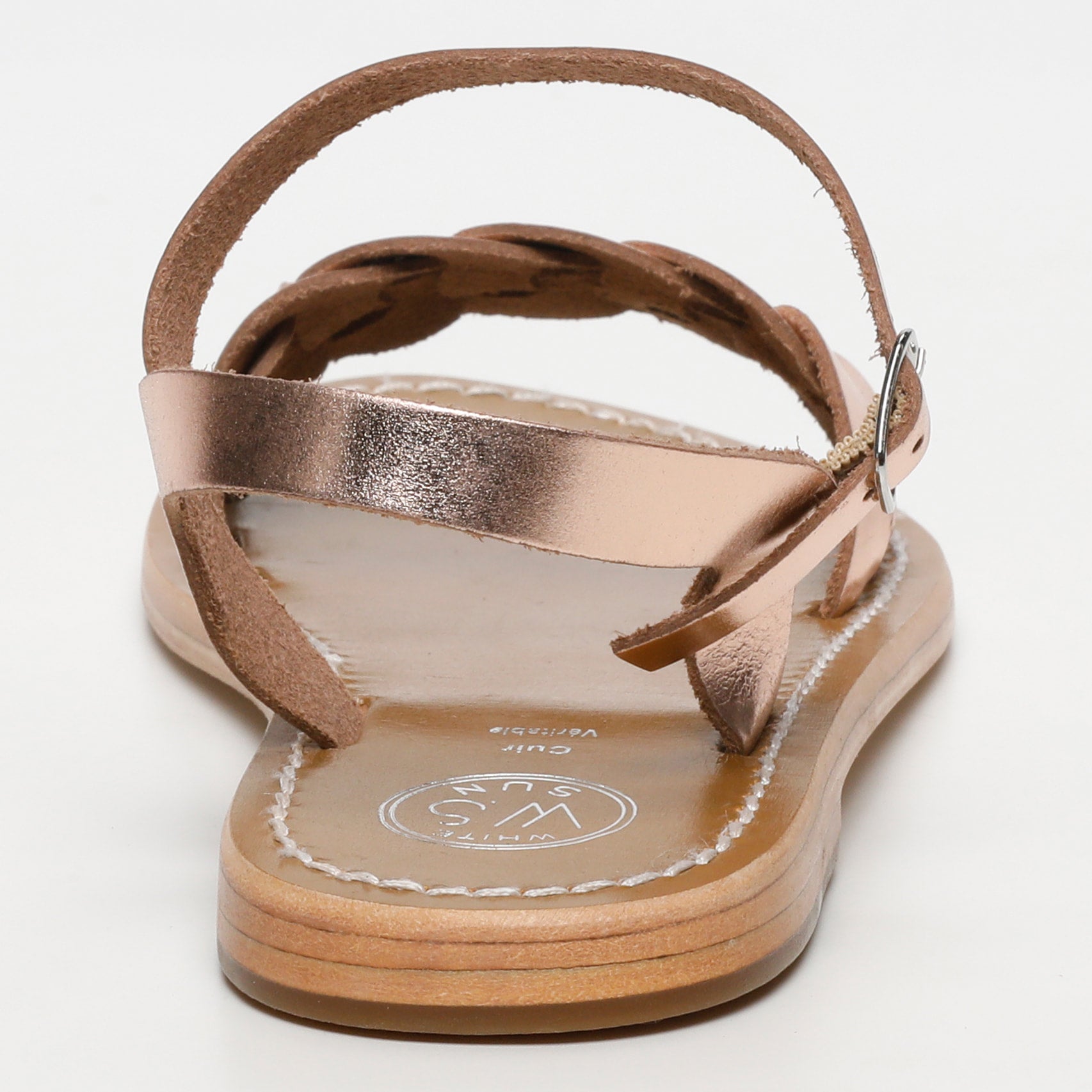 BANDANA sandales en cuir or rose