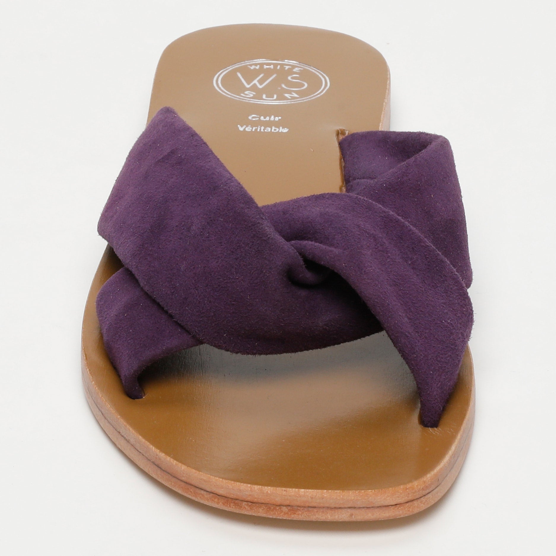 BANSARI mules en cuir améthyste