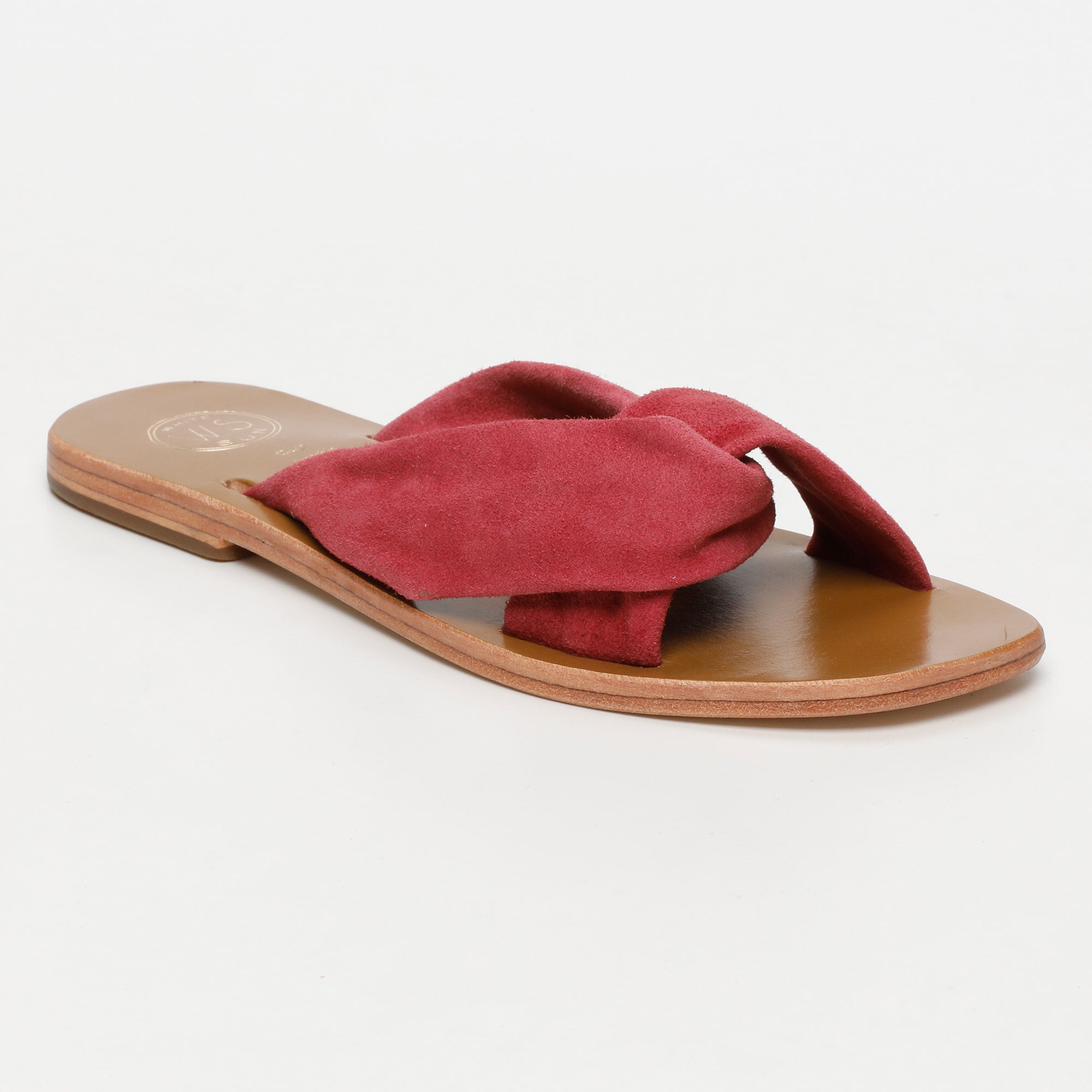 BANSARI mules en cuir framboise