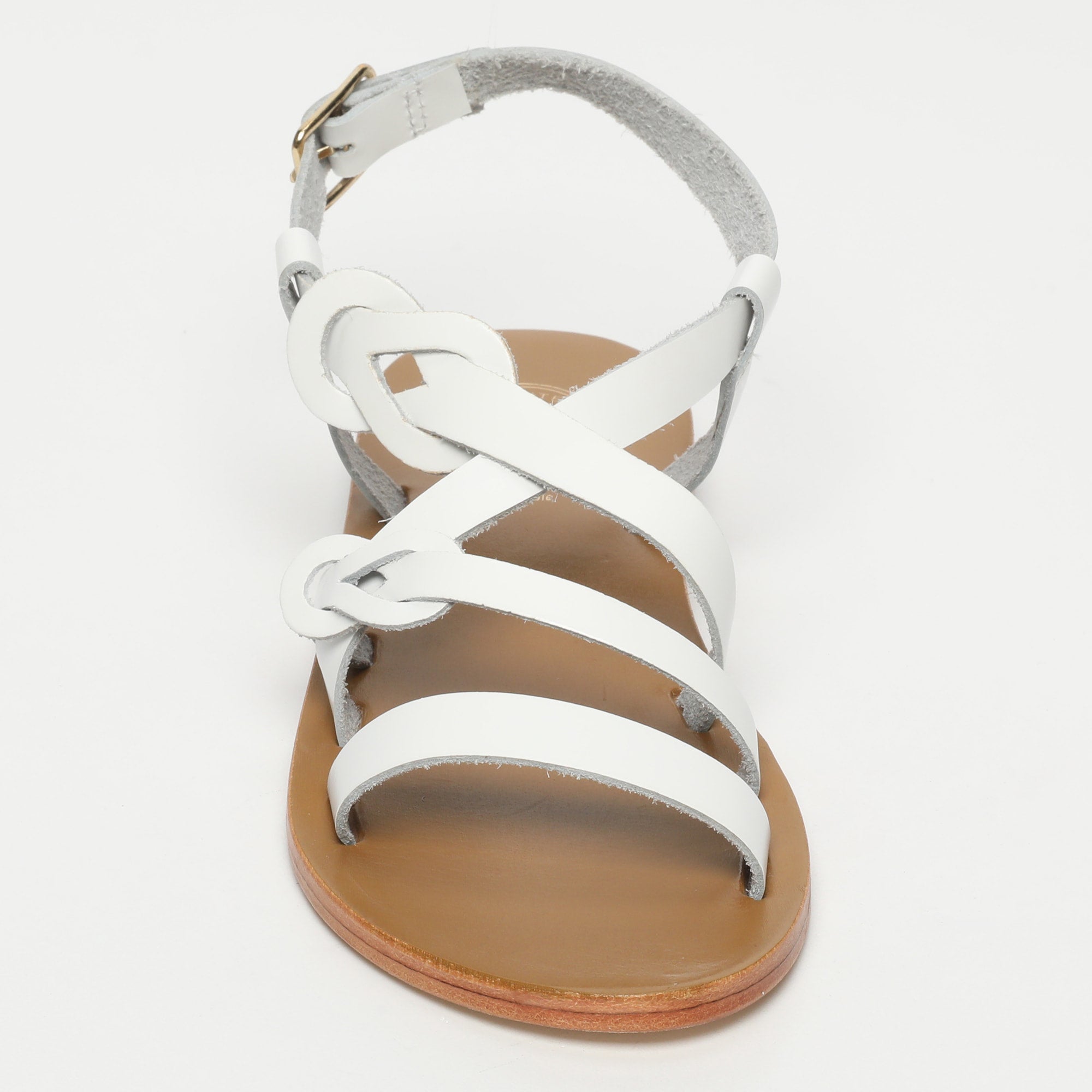BHAVANE sandales en cuir blanc