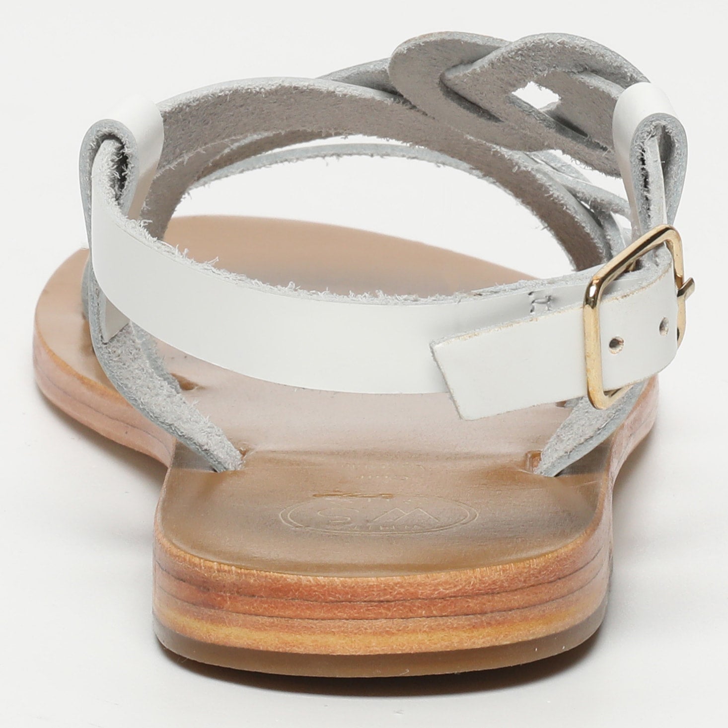 BHAVANE sandales en cuir blanc