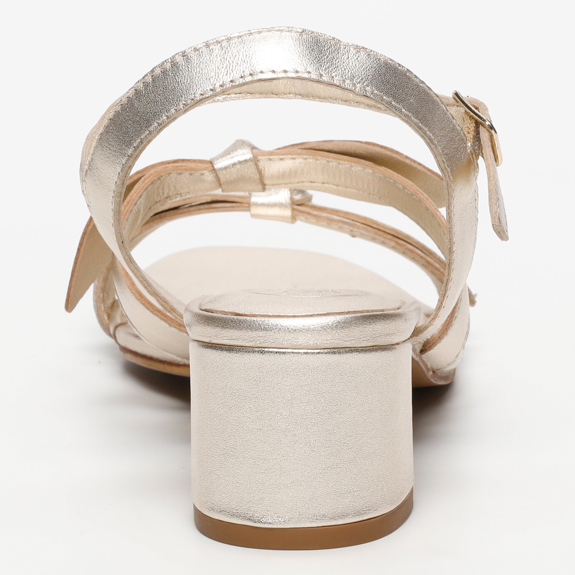 TALOA sandales talon fantaisie en cuir or