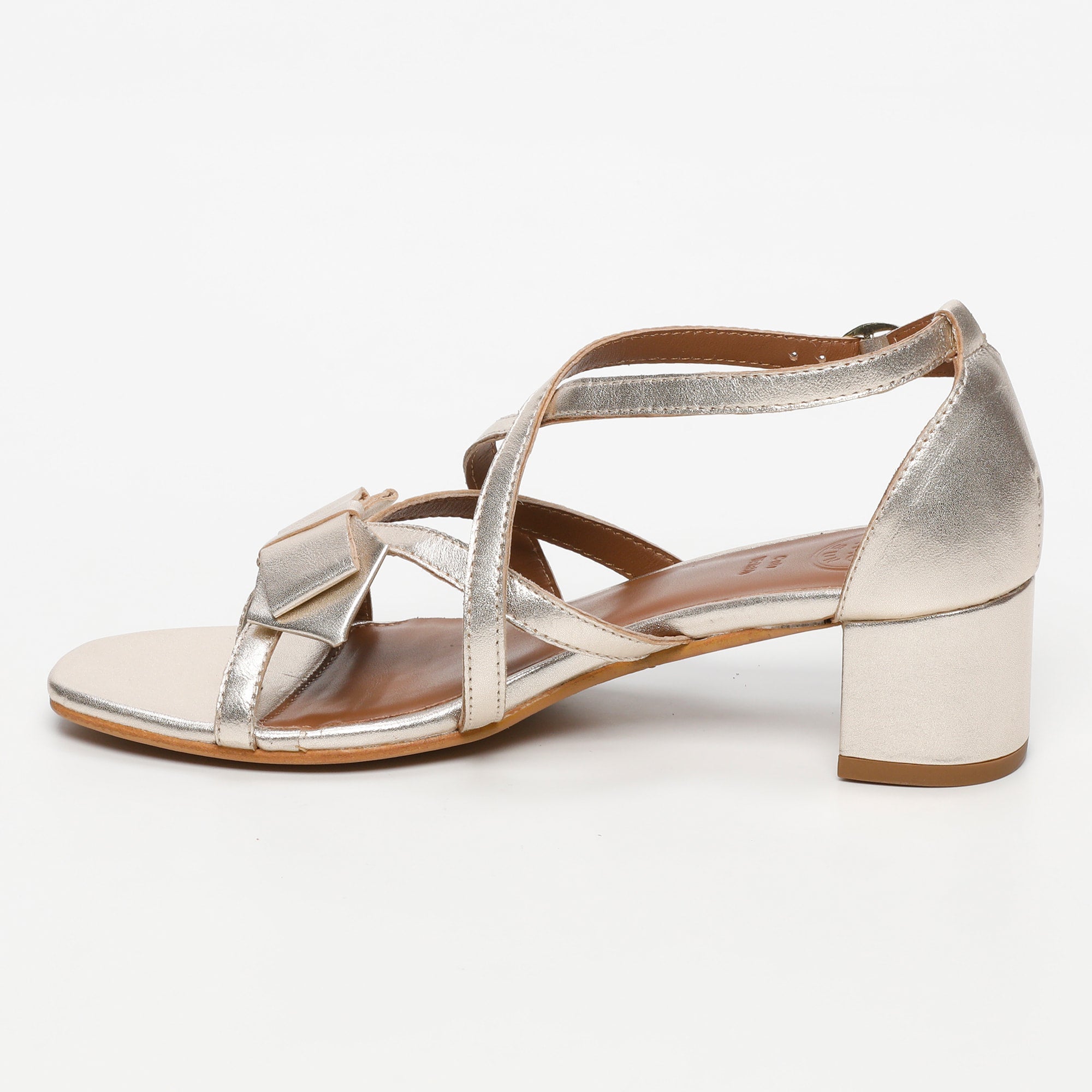 AUGUSTA sandales talon fantaisie en cuir or