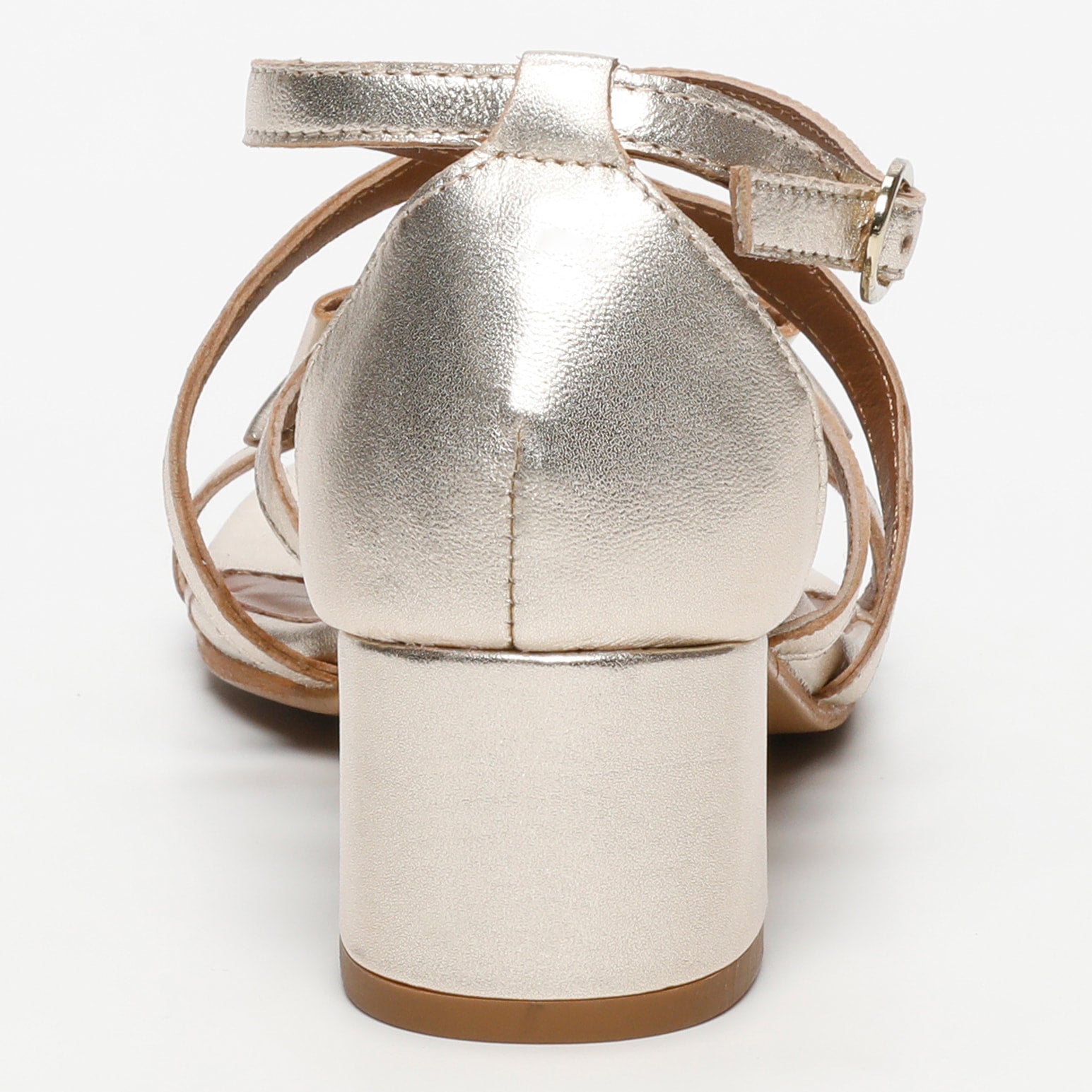 AUGUSTA sandales talon fantaisie en cuir or