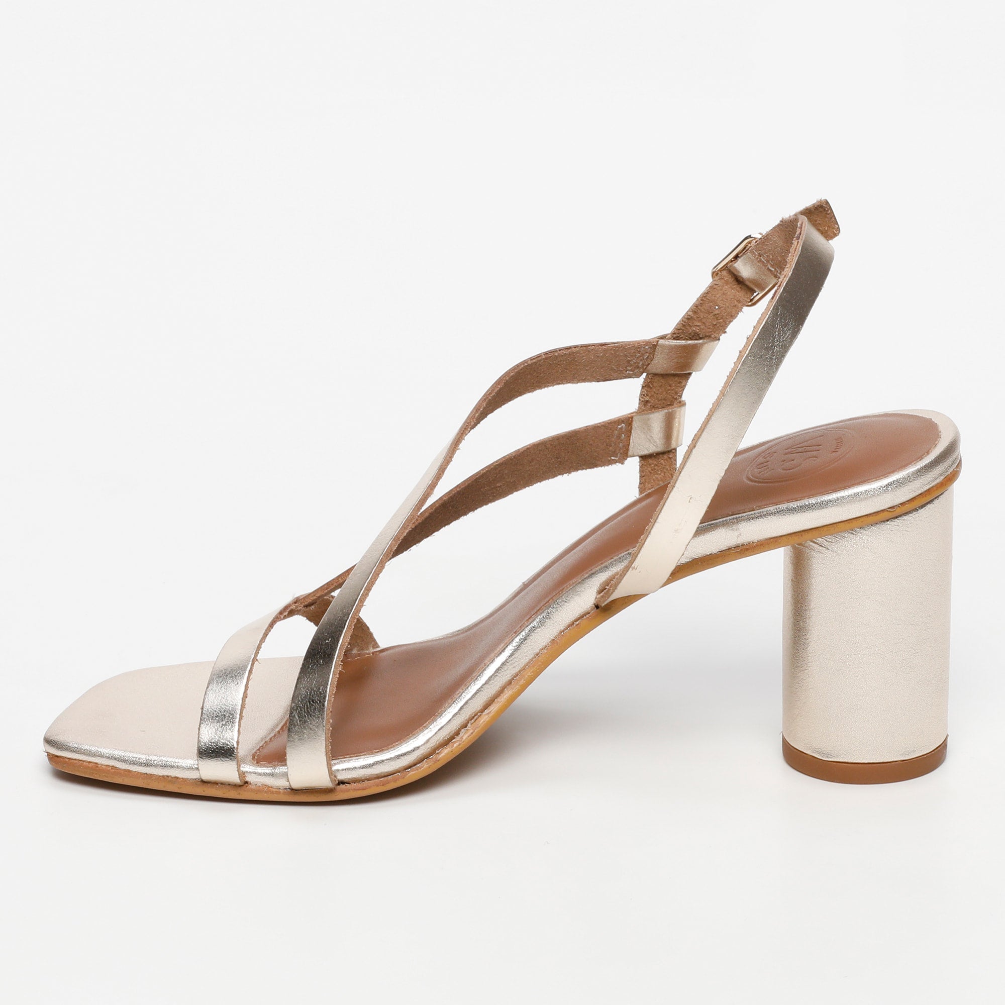 JAIPUR sandales talon en cuir or
