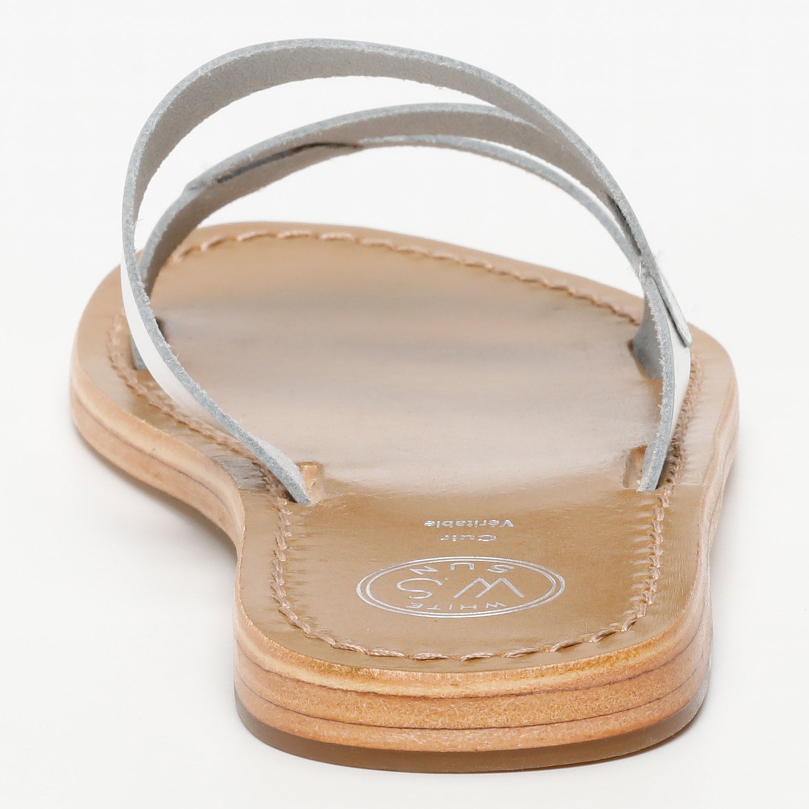 PALAMOS mules en cuir argent