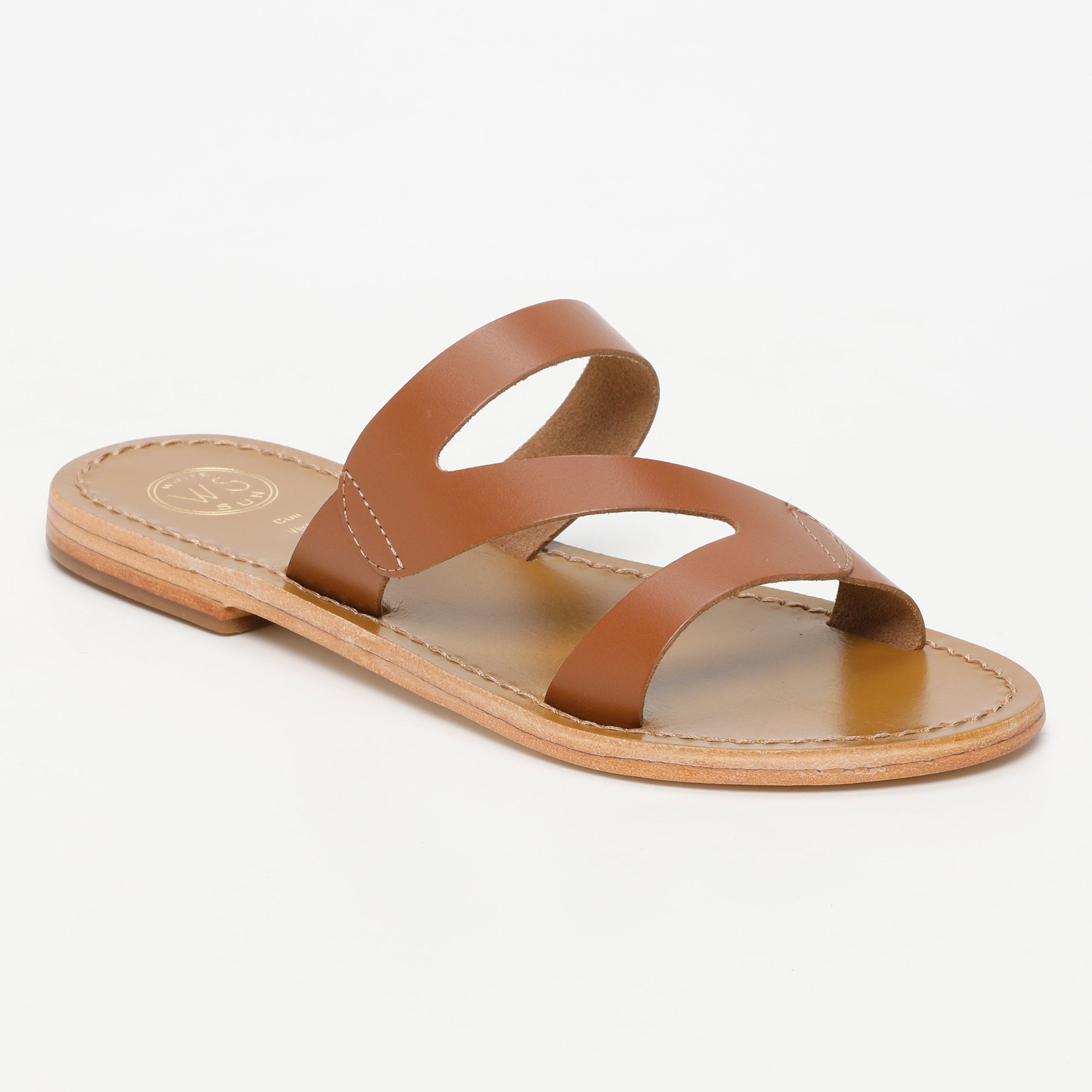 PALAMOS mules en cuir camel