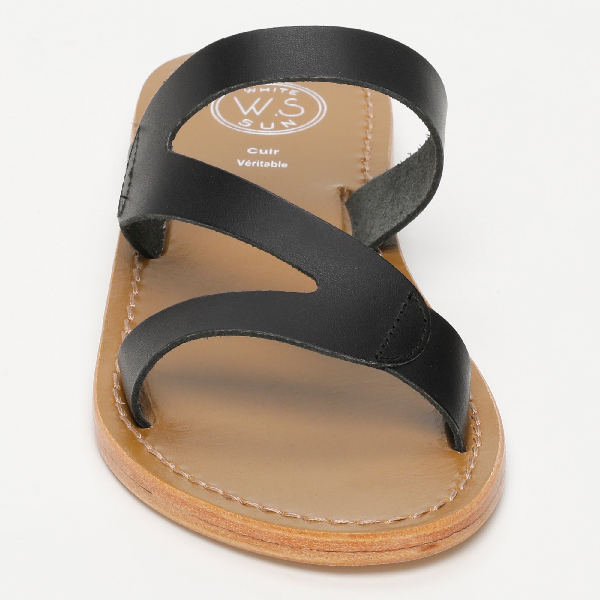 PALAMOS mules en cuir noir