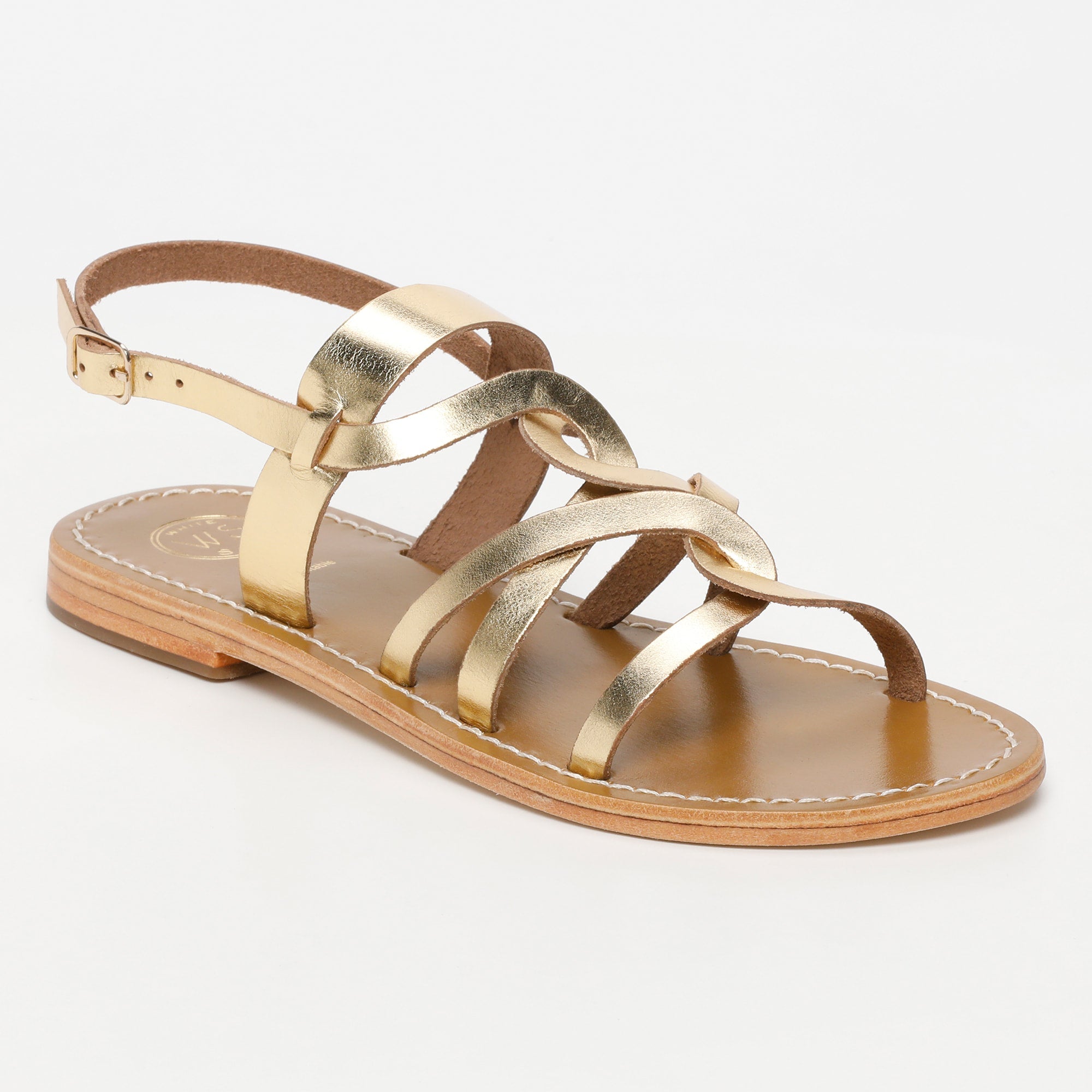 TONOSI sandales en cuir or foncé