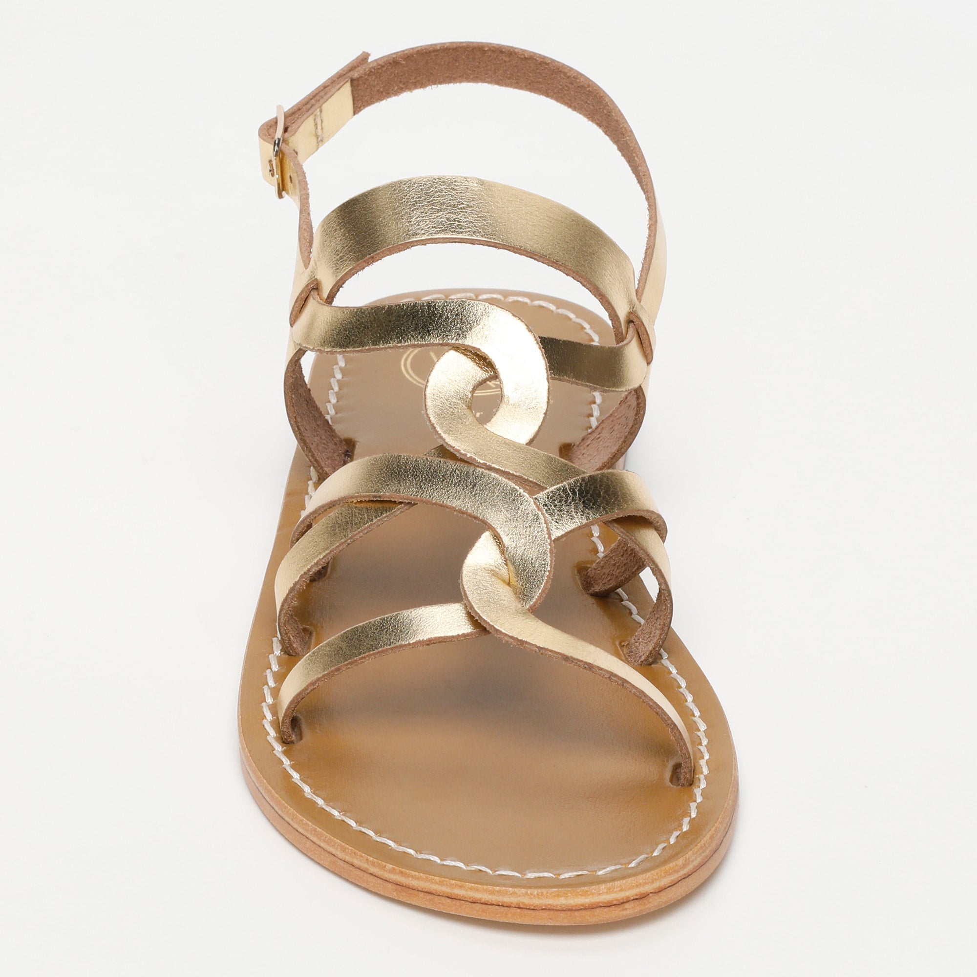 TONOSI sandales en cuir or foncé