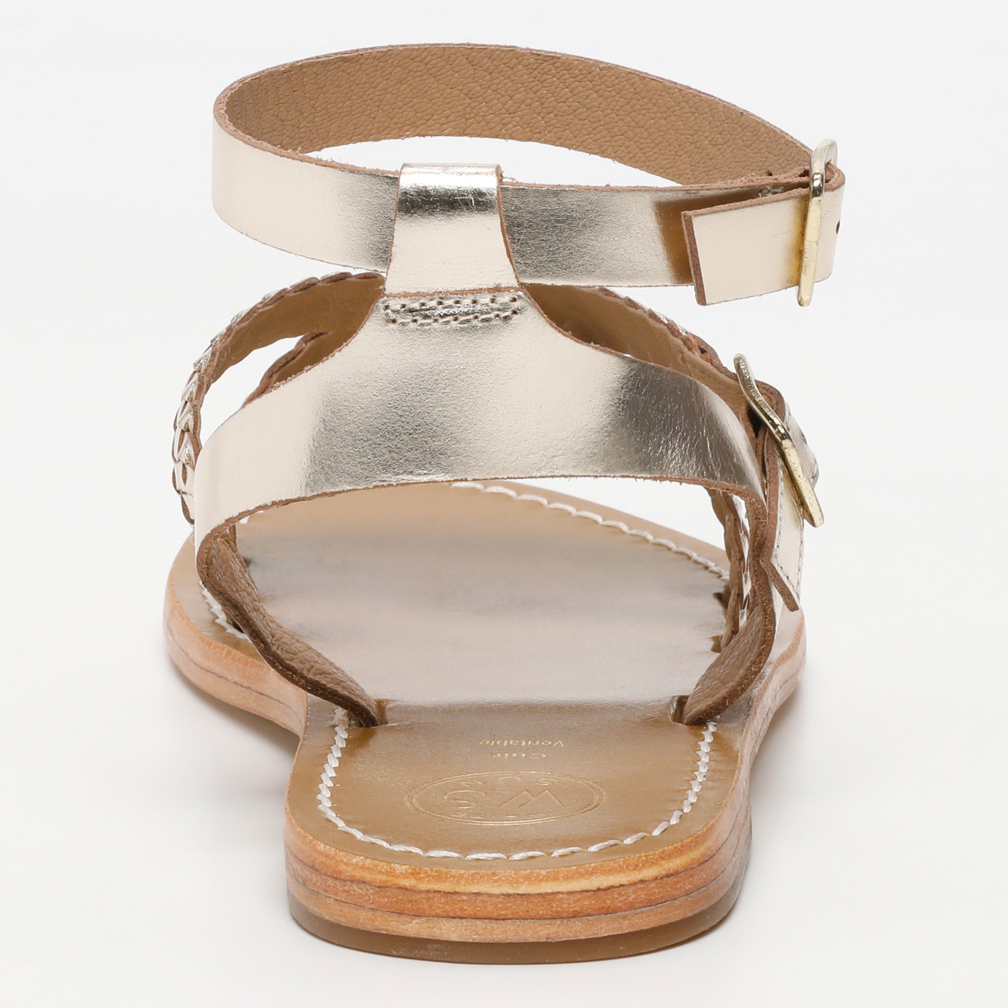 PALMIRA sandales bracelet de cheville tresse en cuir or
