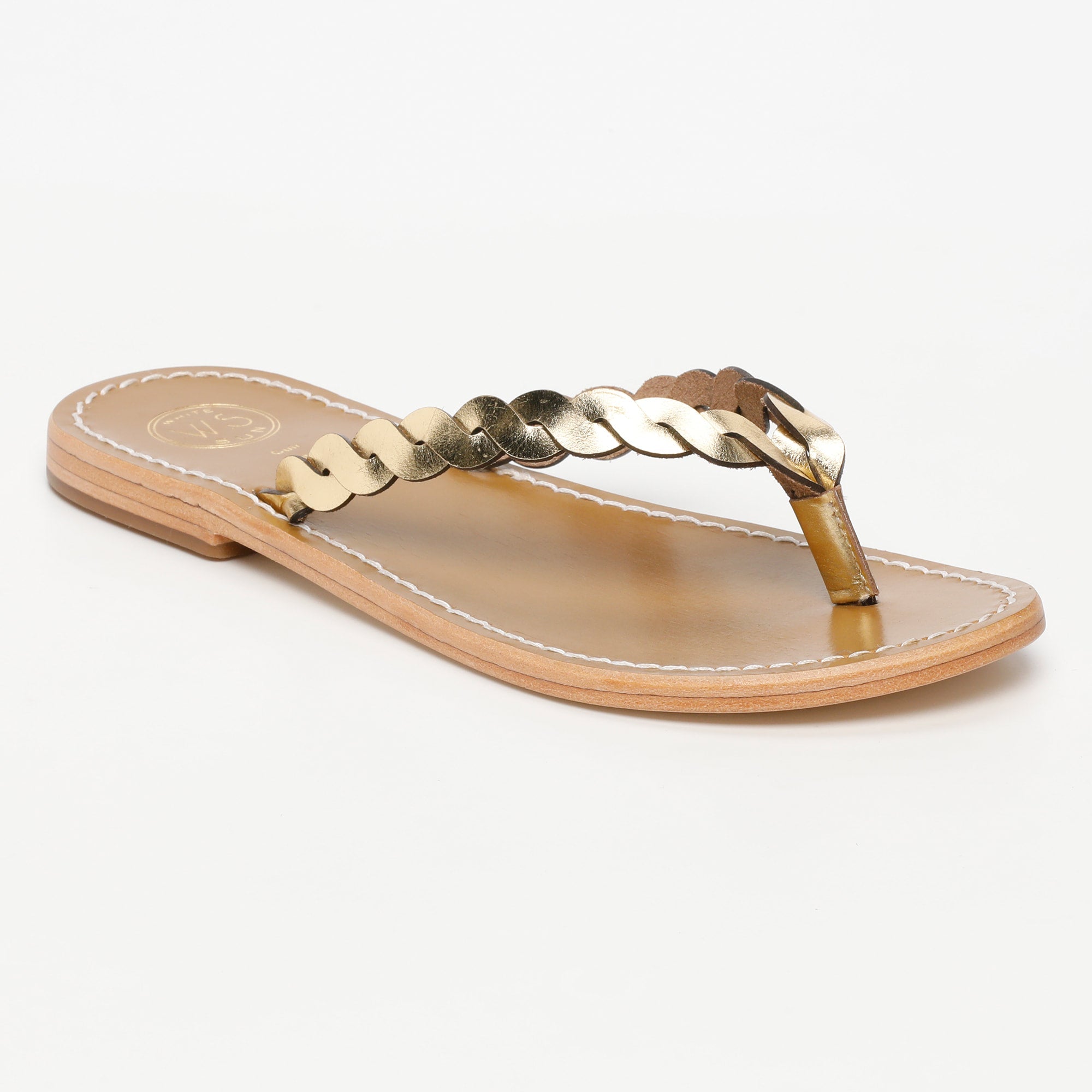 NEFELA mules entre doigt en cuir or foncé