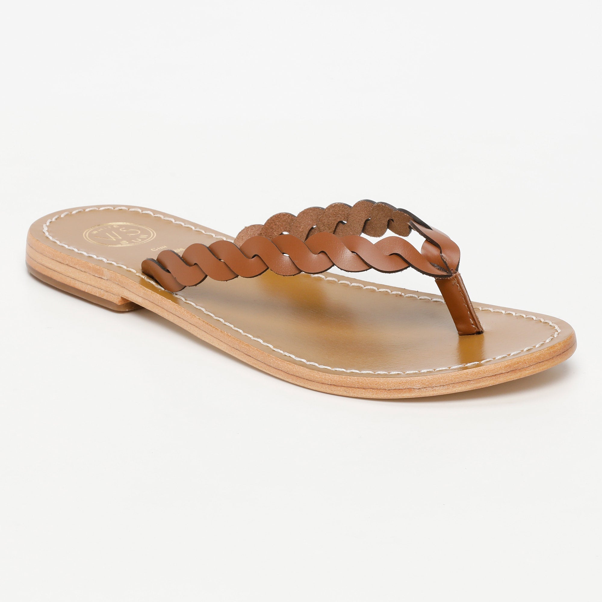 NEFELA mules entre doigt en cuir camel