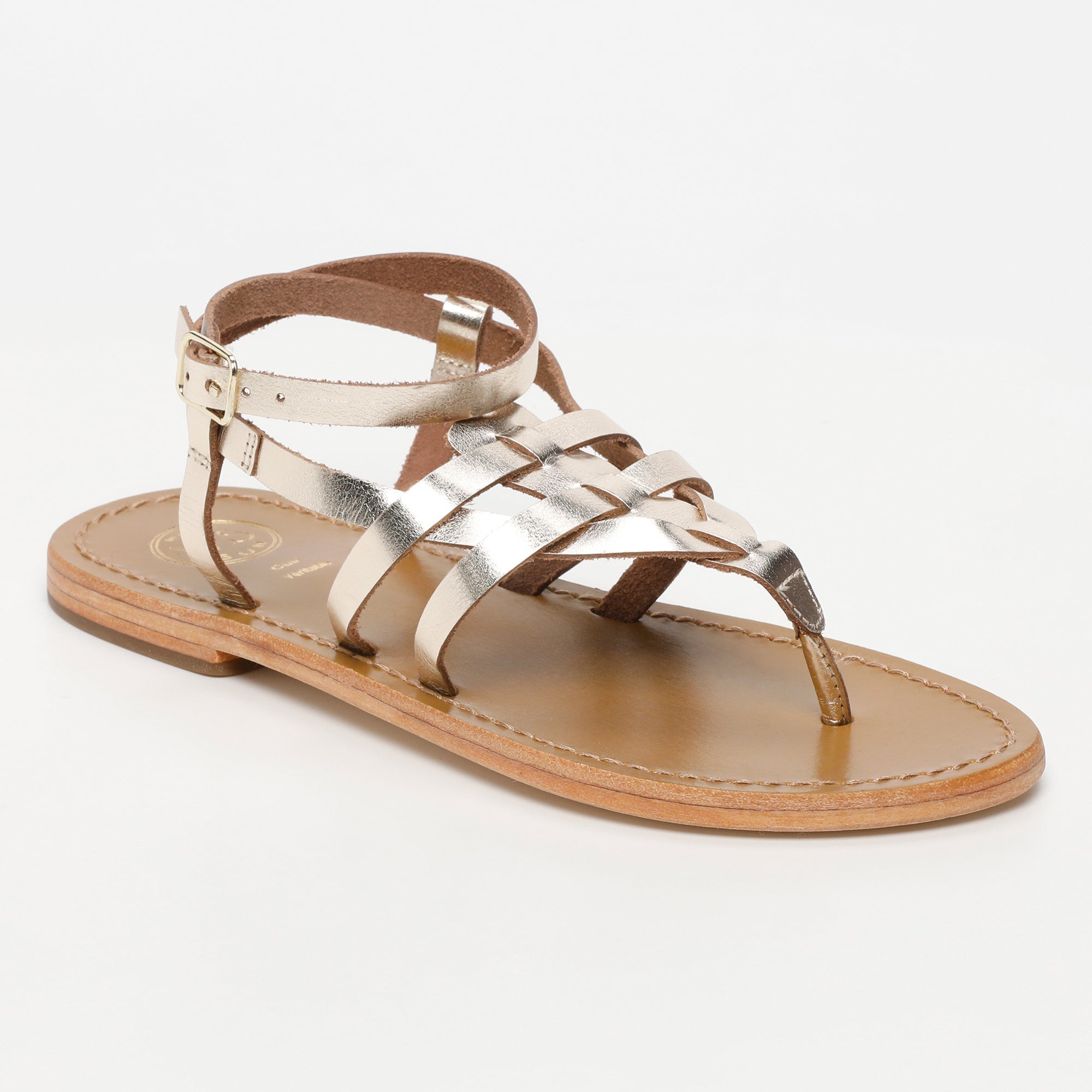 MAIA sandales spartiates entre doigt en cuir or