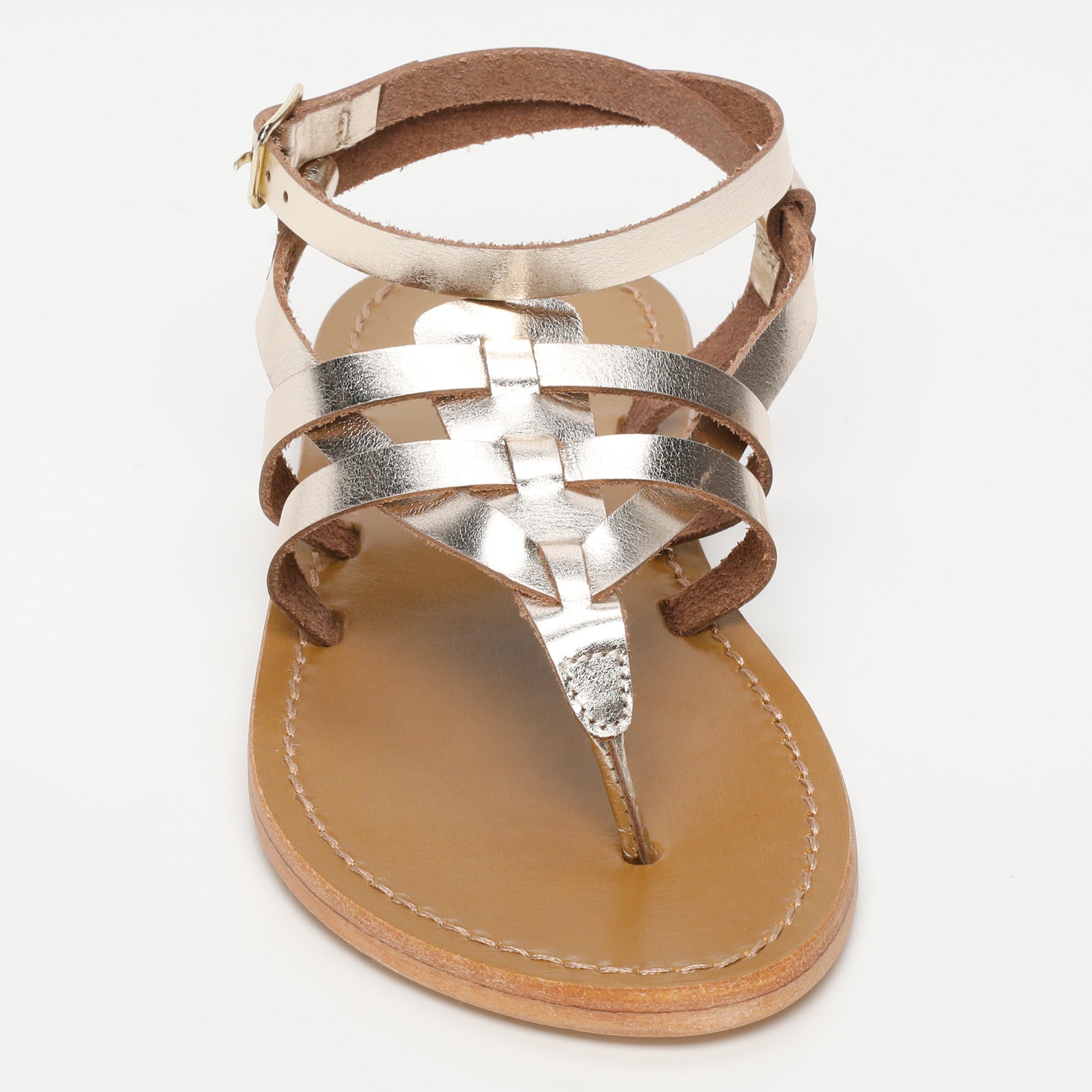 MAIA sandales spartiates entre doigt en cuir or