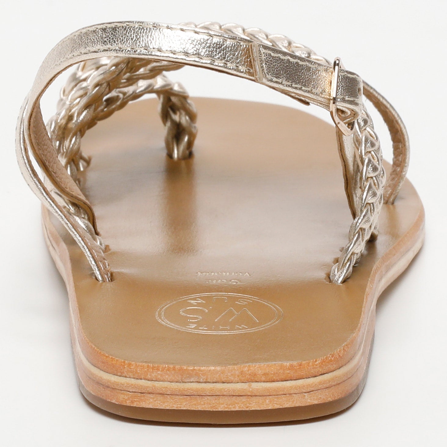 ASCAN sandales entre doigt tresse en cuir platine
