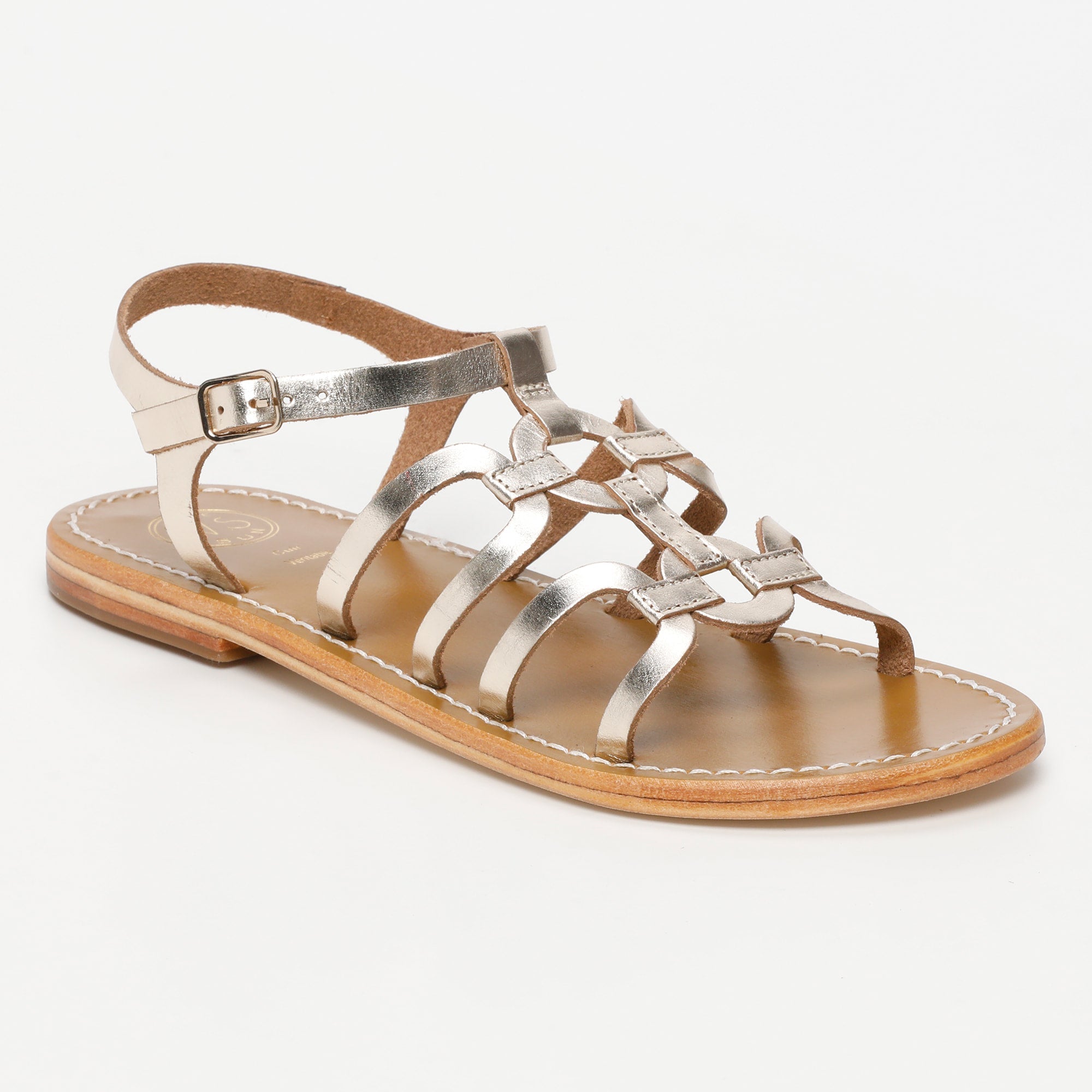 IMENI sandales en cuir or