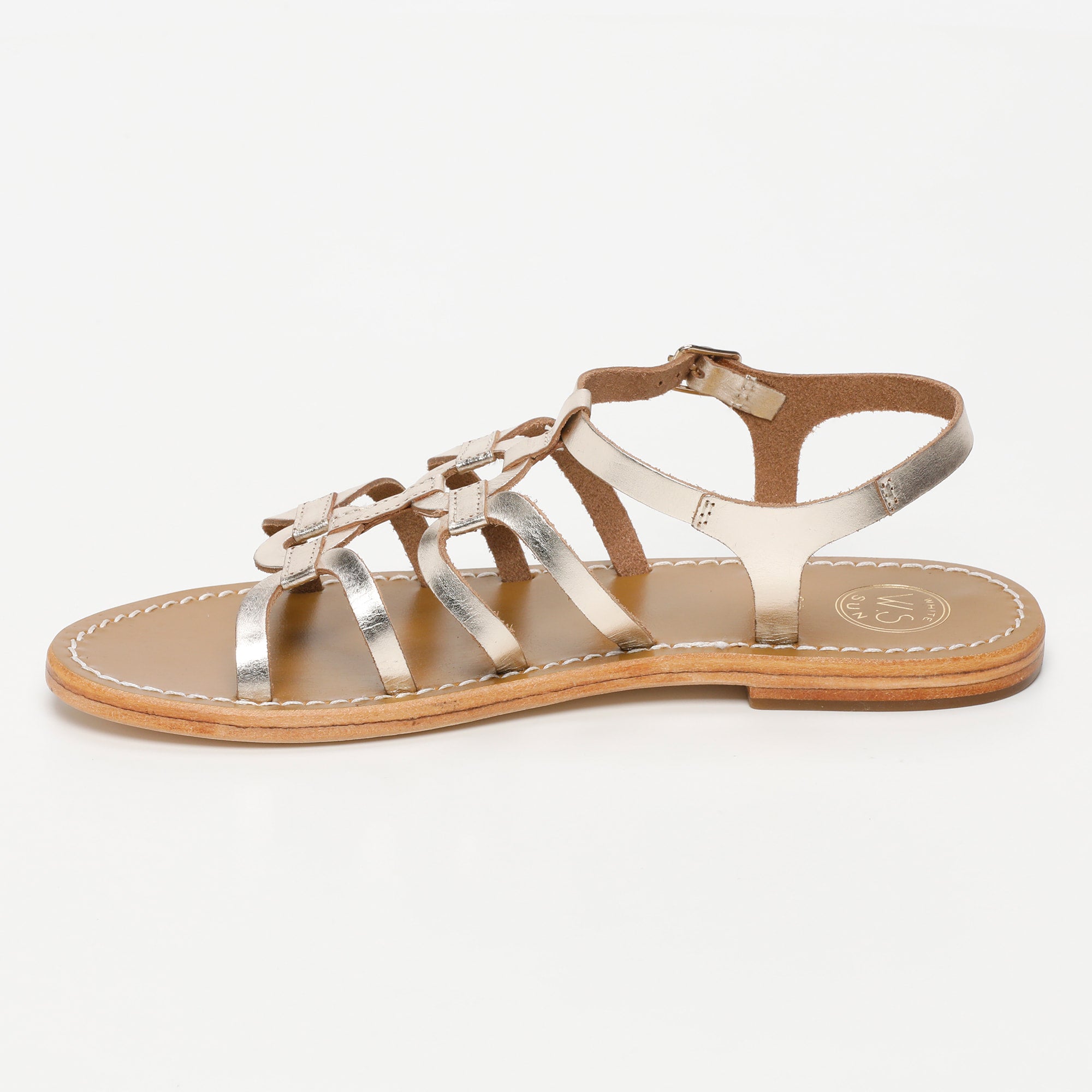 IMENI sandales en cuir or