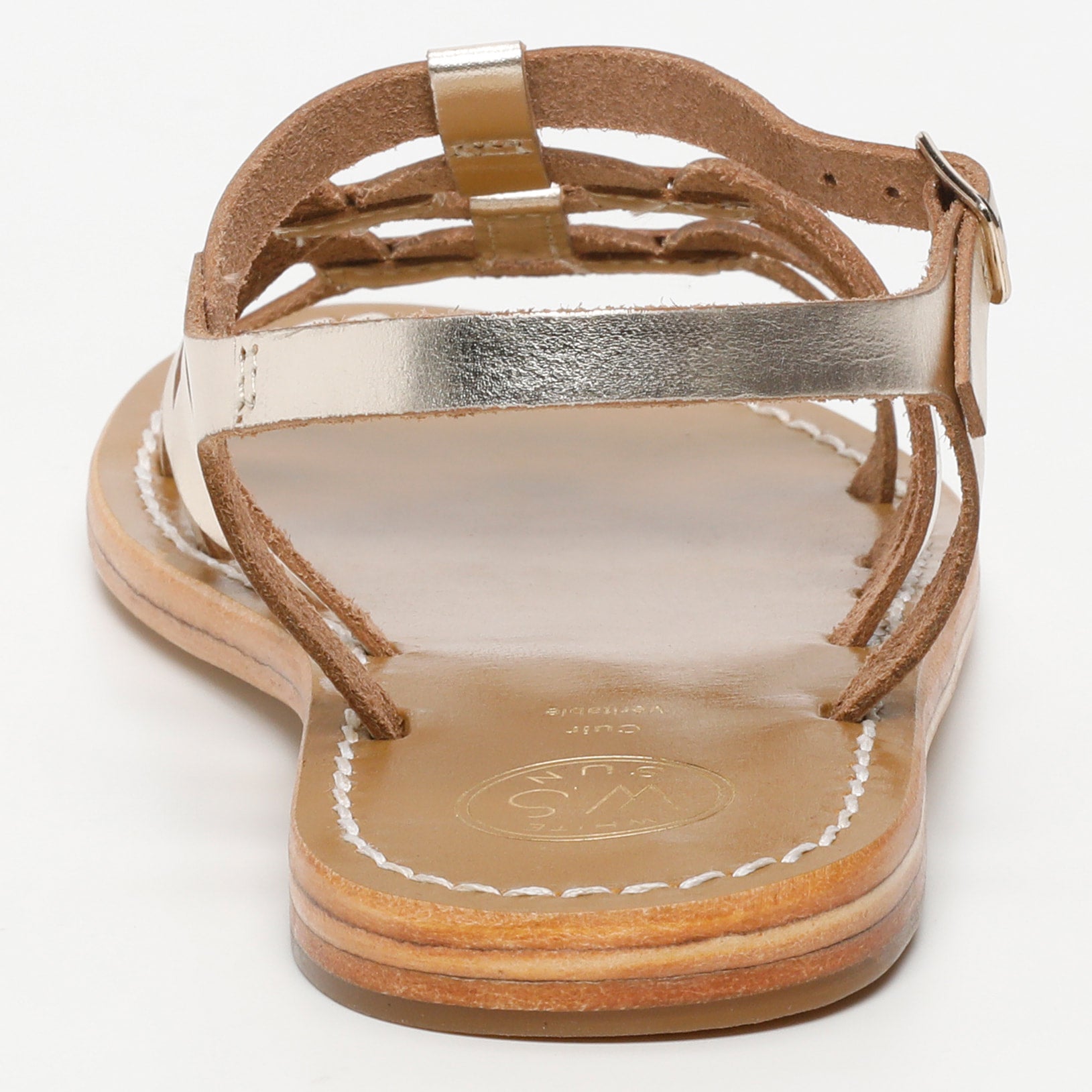 IMENI sandales en cuir or