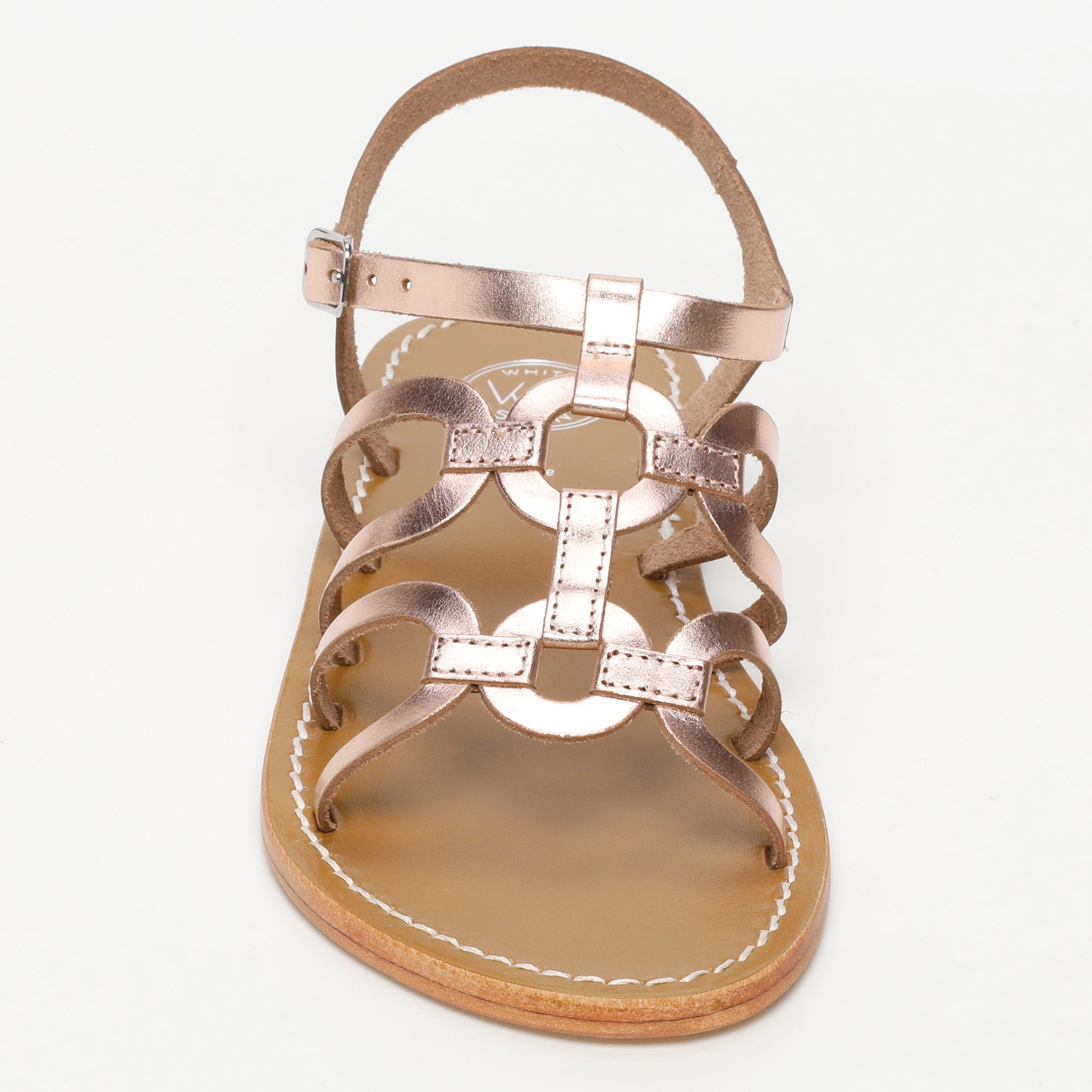 IMENI sandales en cuir or rose