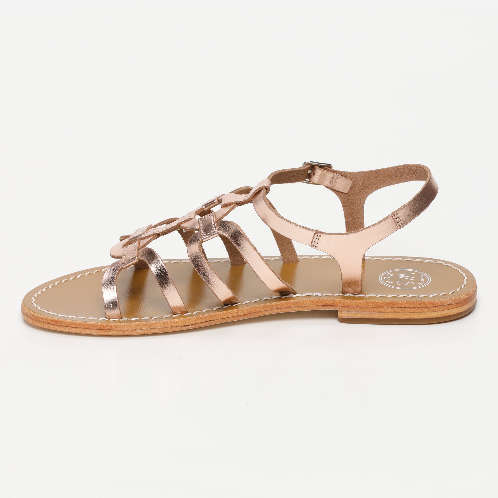 IMENI sandales en cuir or rose