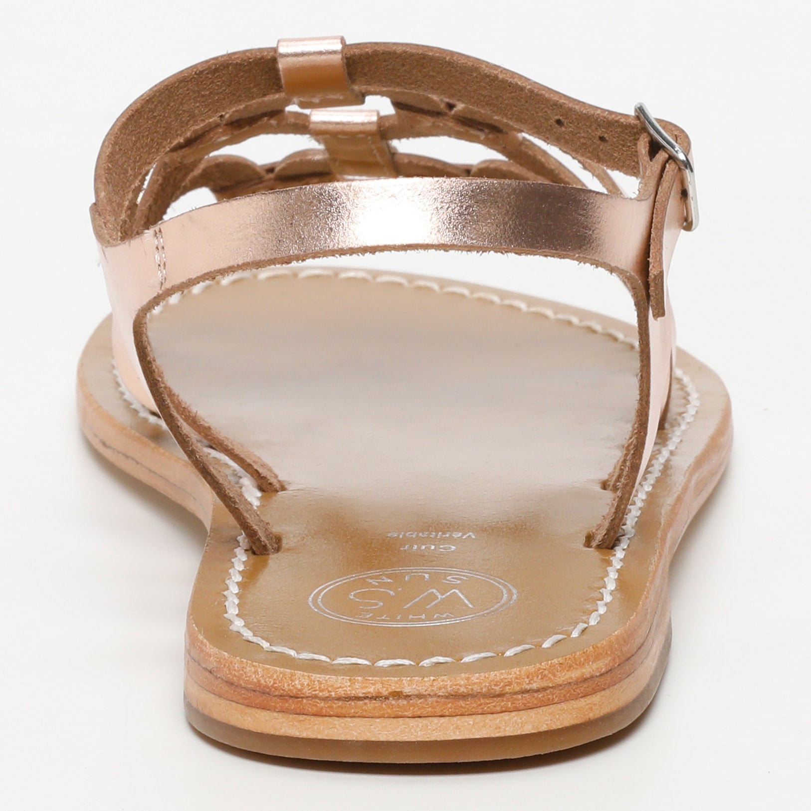 IMENI sandales en cuir or rose