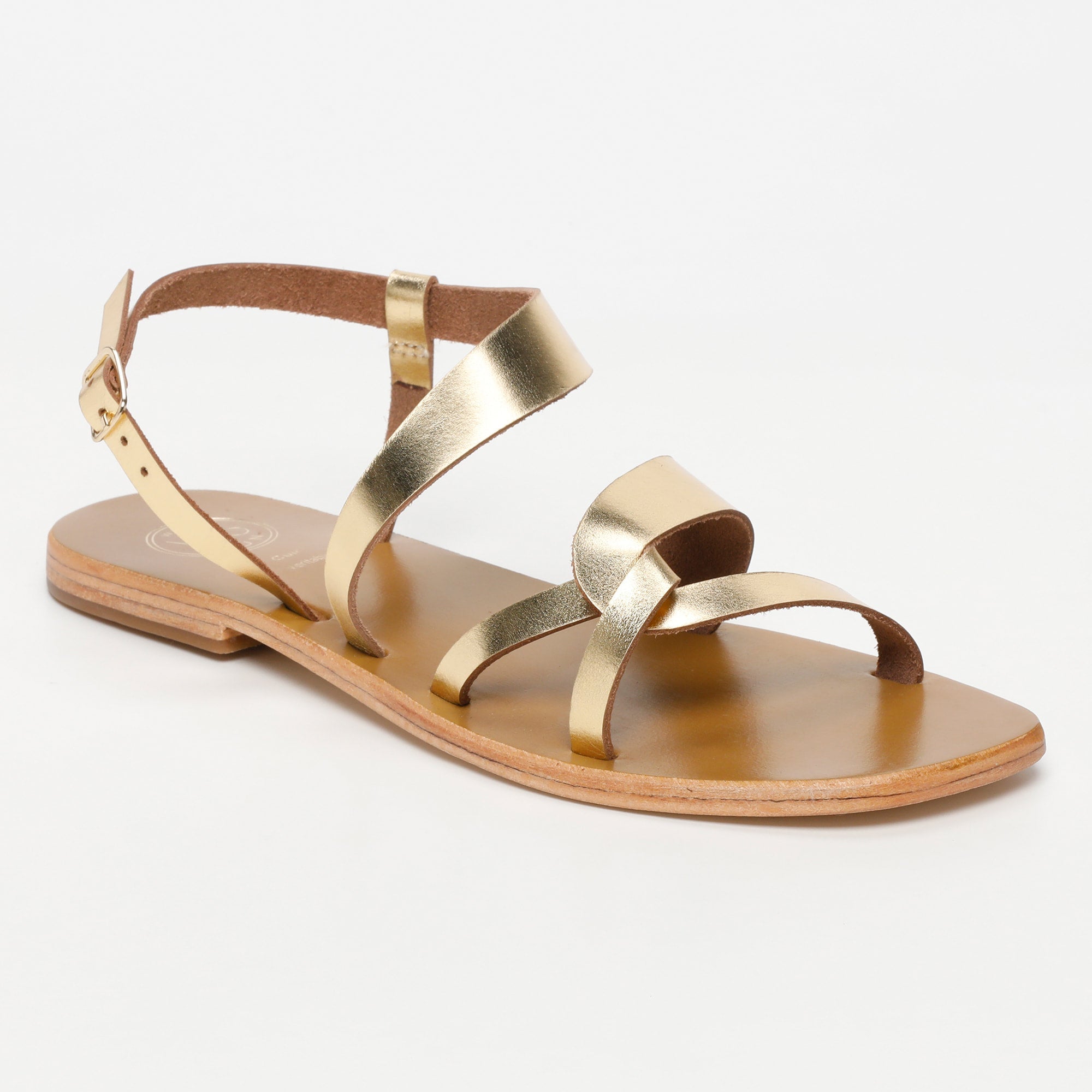 OPIO sandales en cuir or foncé