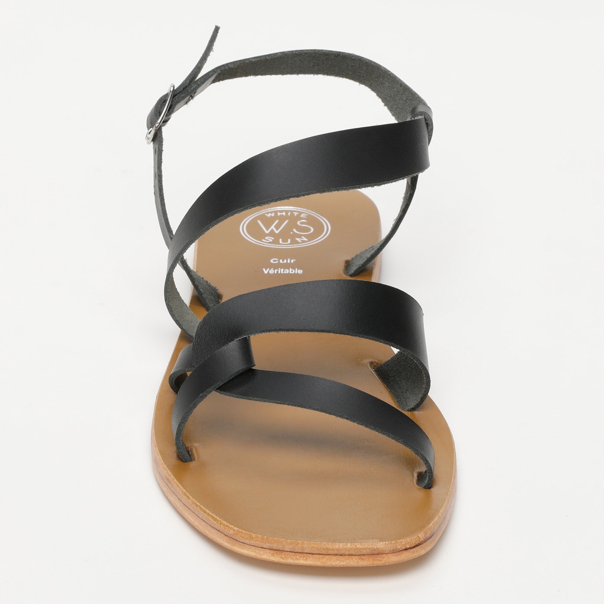 OPIO sandales en cuir noir