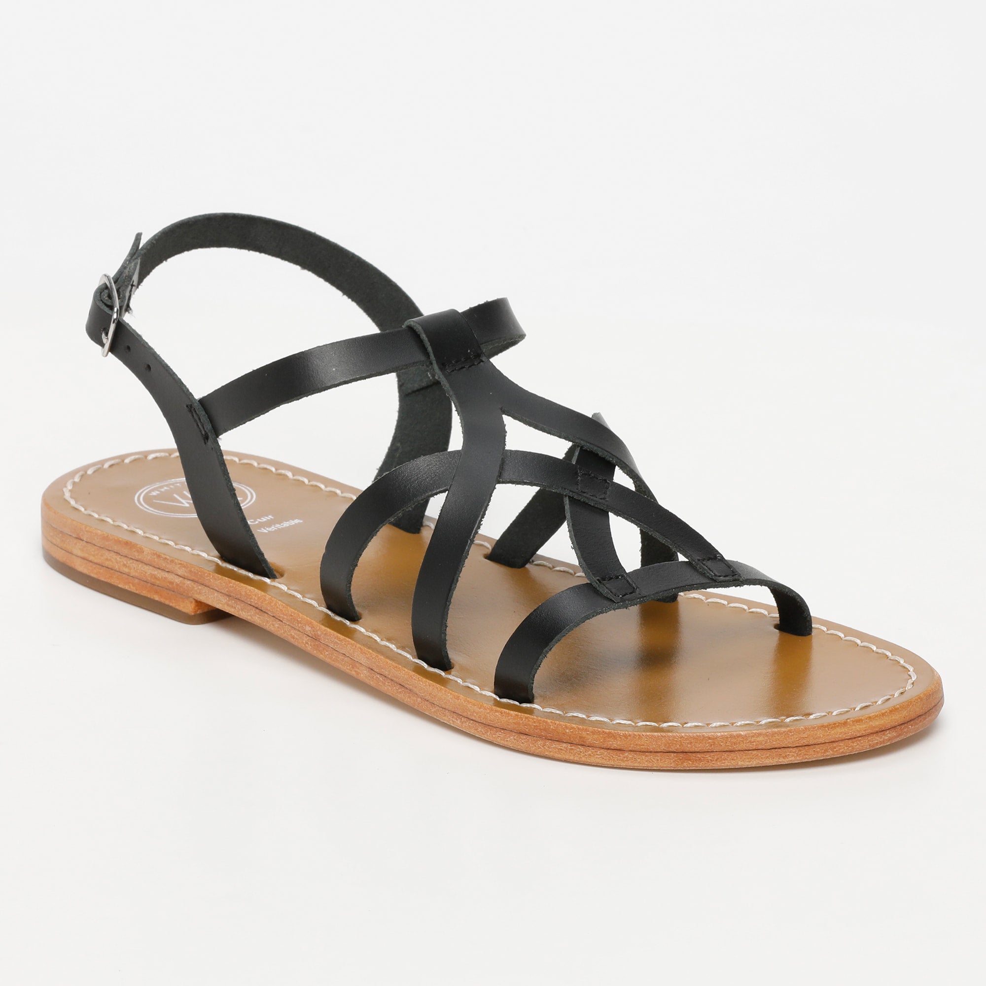 TIMISAORA sandales en cuir noir