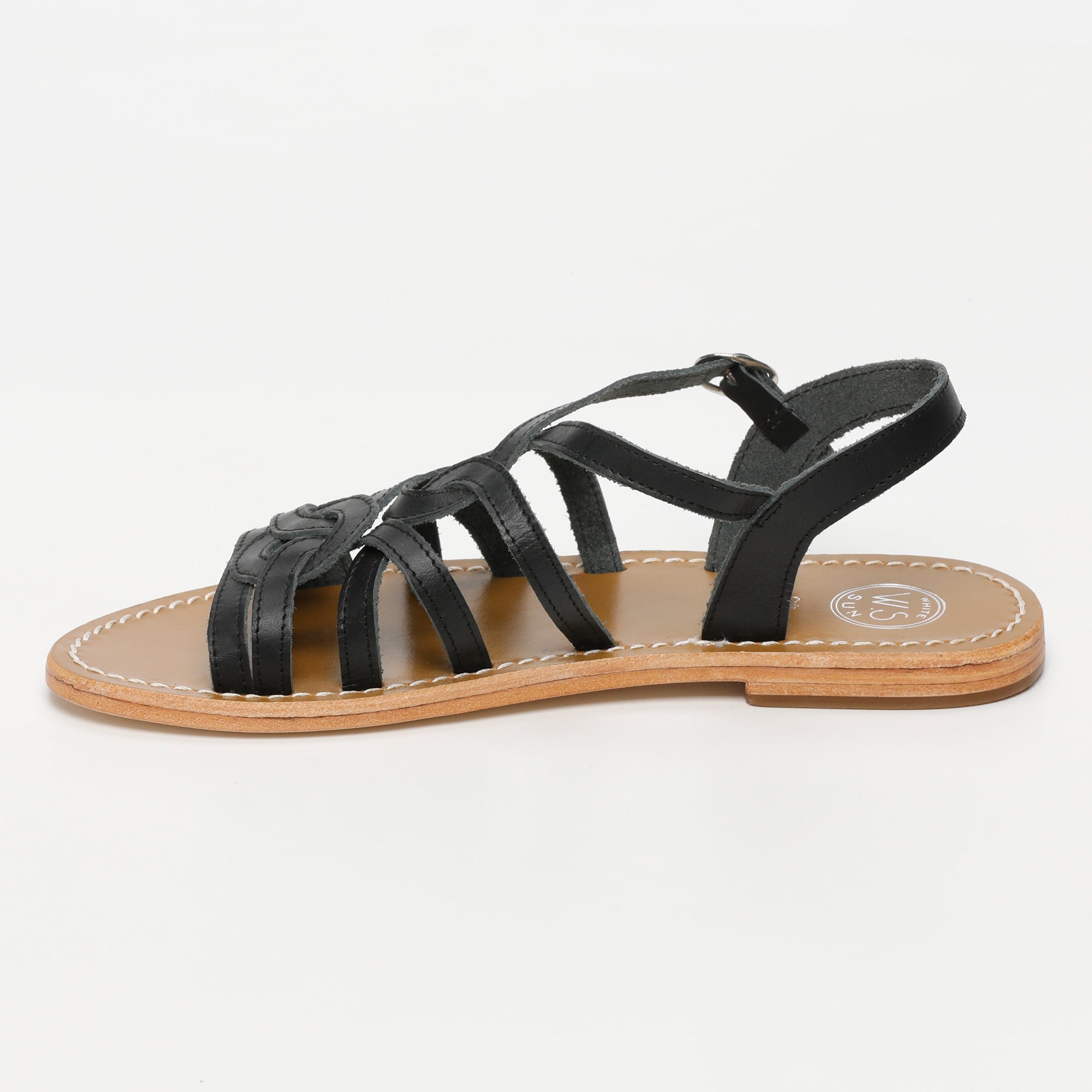 MADAI sandales en cuir noir
