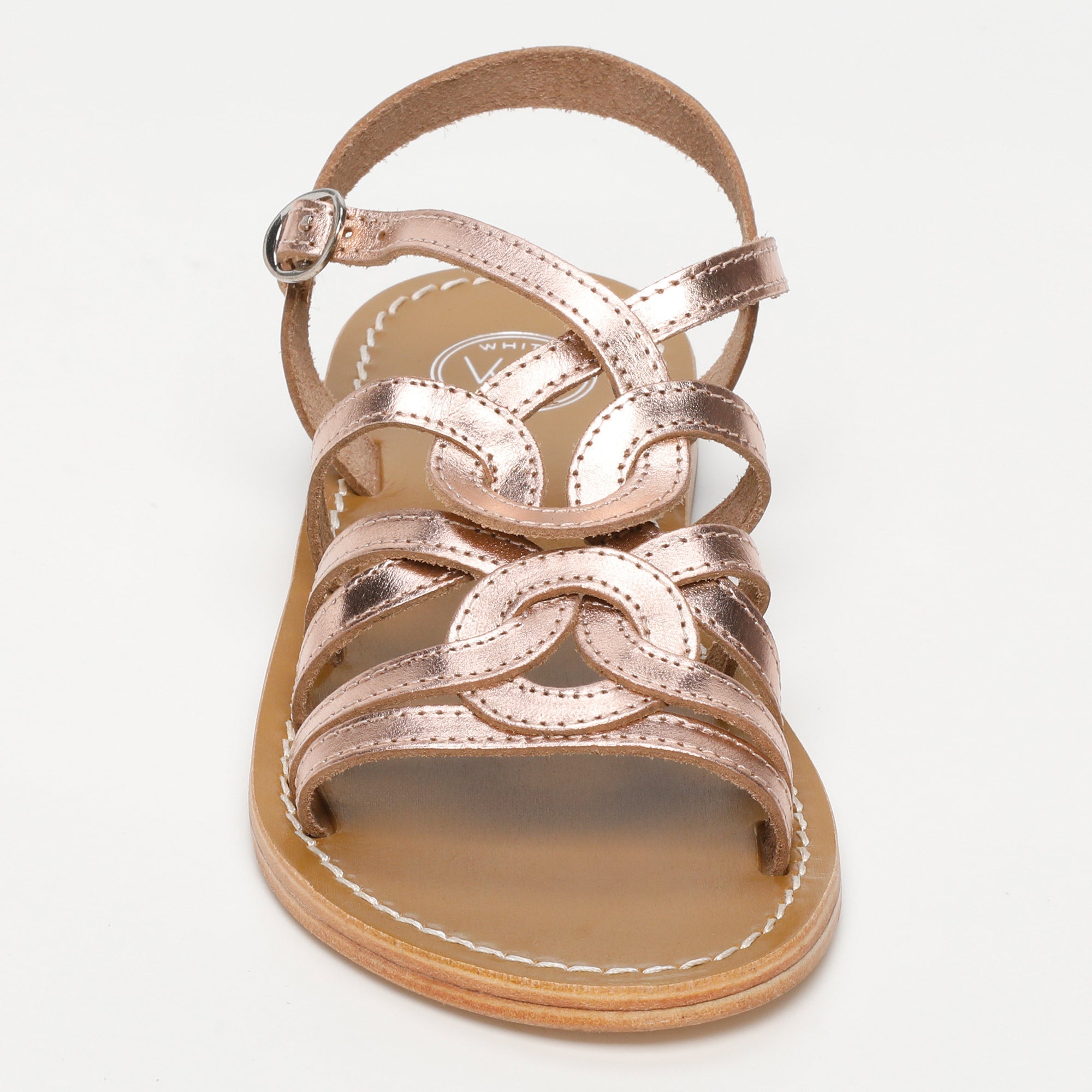MADAI sandales en cuir or rose