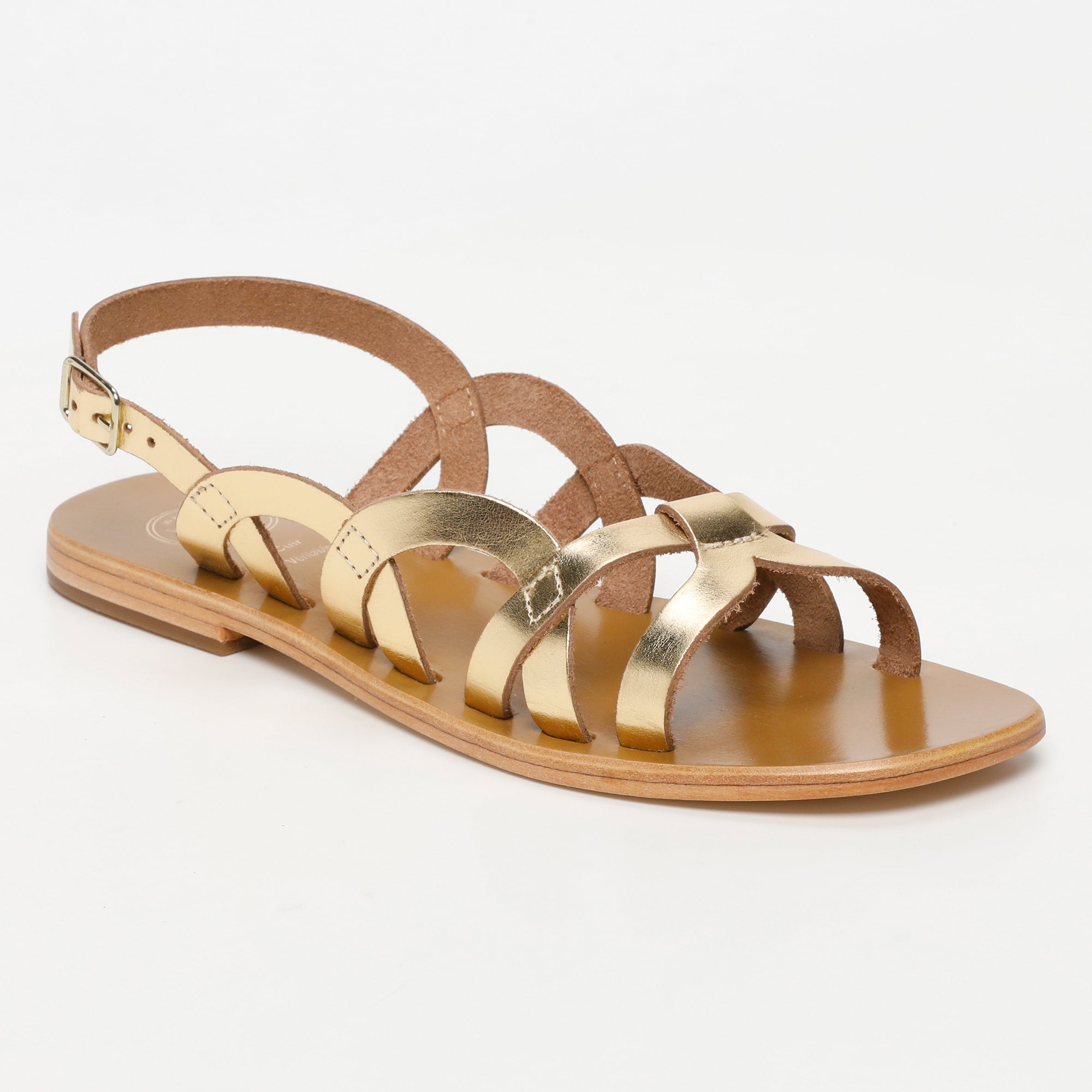 SAYLA sandales en cuir or foncé